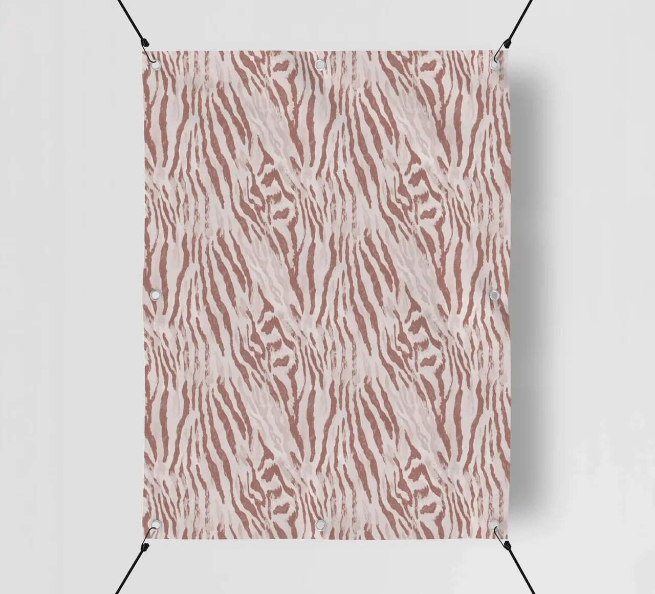 Zebra tijger dierenprint in mokka mousse bruin Boho Chic Y2K pvc-zeil van Gentle Echoes Art