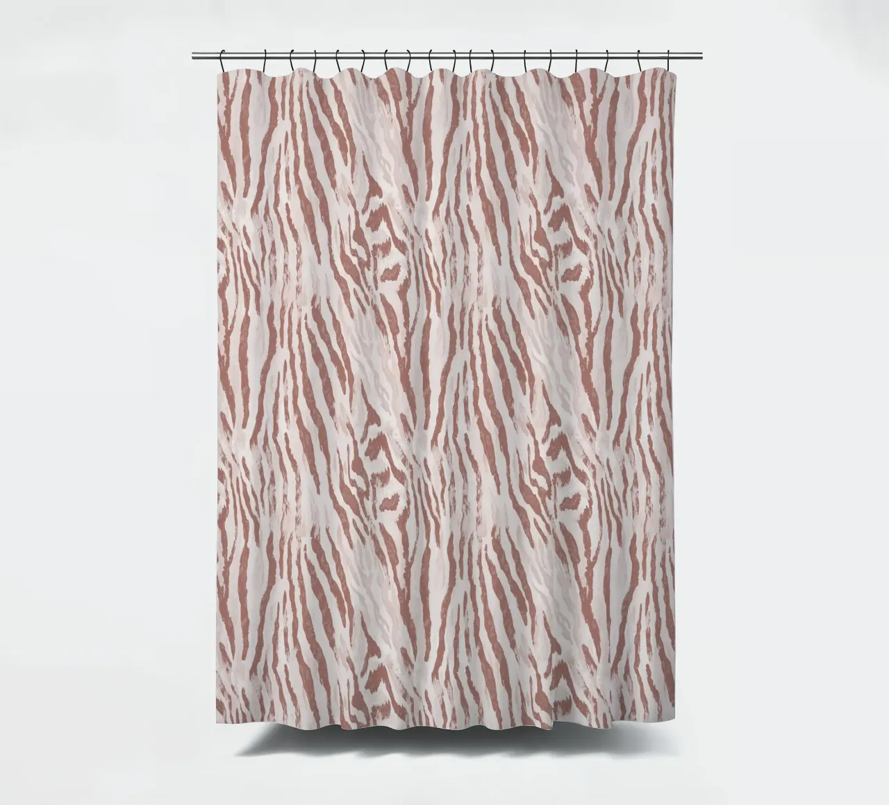 Zebra tijger dierenprint in mokka mousse bruin Boho Chic Y2K douchegordijn van Gentle Echoes Art