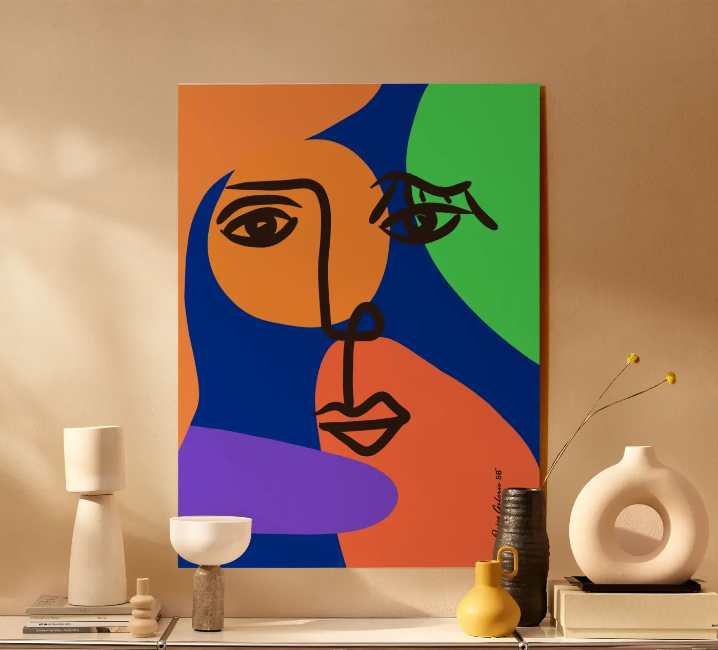 Vibrant Currents acryl van Mike Leymi
