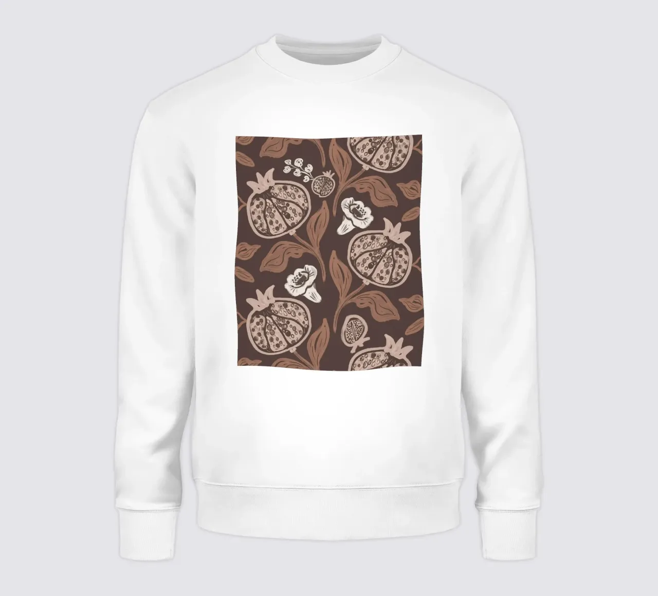 Pomegranates Pattern - Dark Mocha Mousse felpa da anisillustration