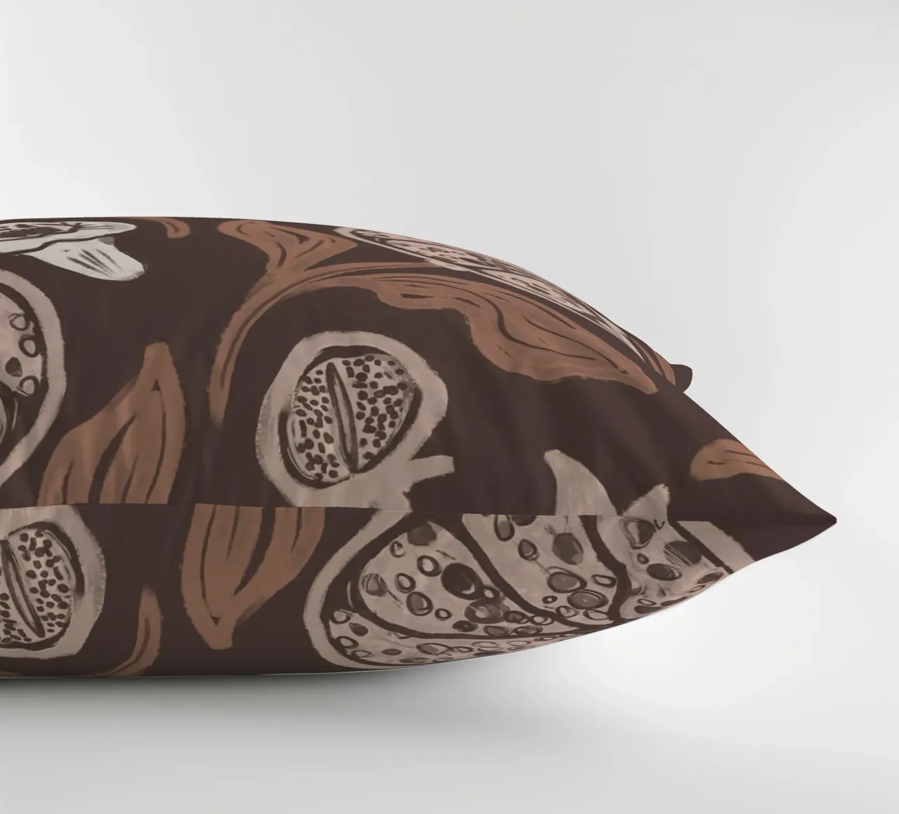 Pomegranates Pattern - Dark Mocha Mousse cuscino da anisillustration
