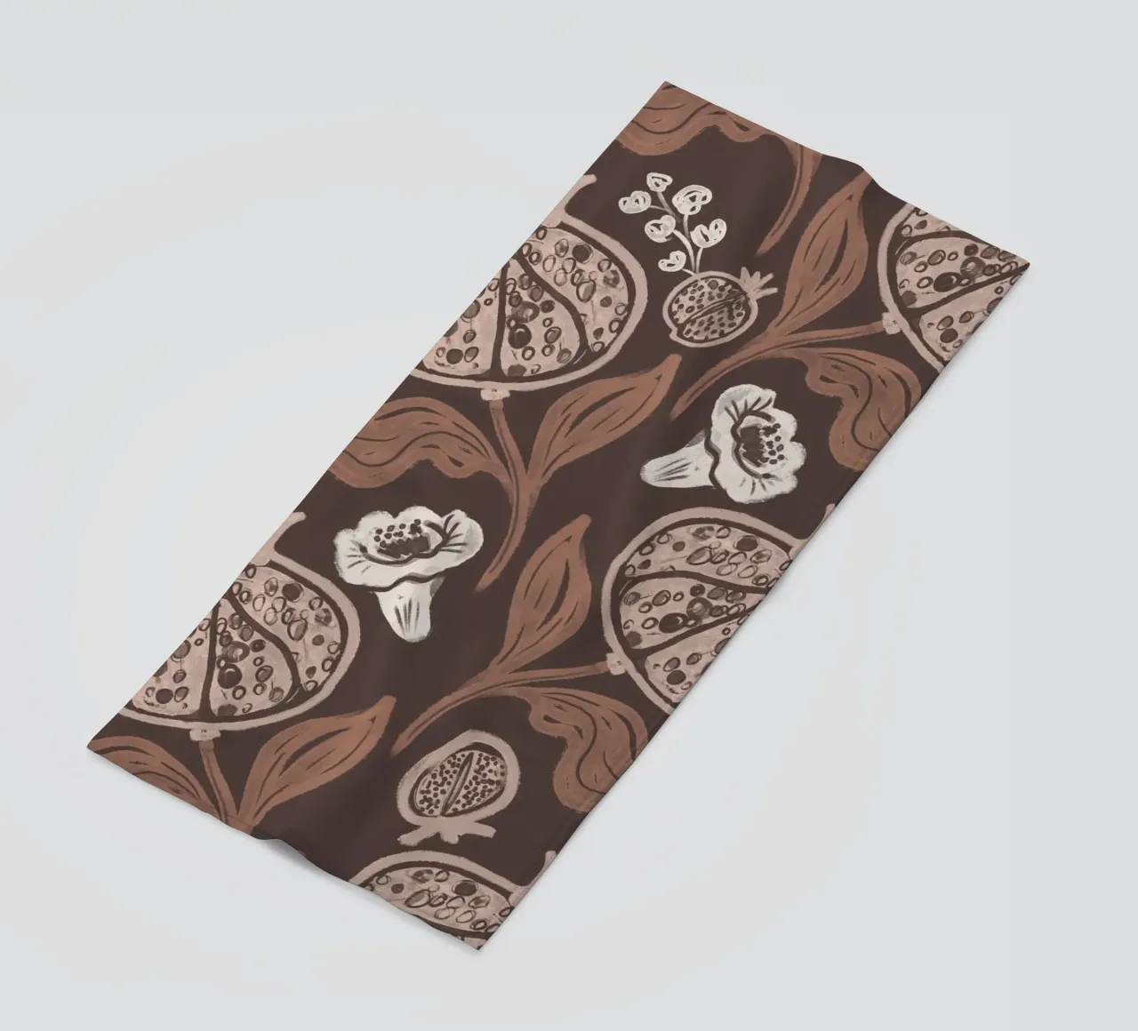 Pomegranates Pattern - Dark Mocha Mousse telo mare da anisillustration