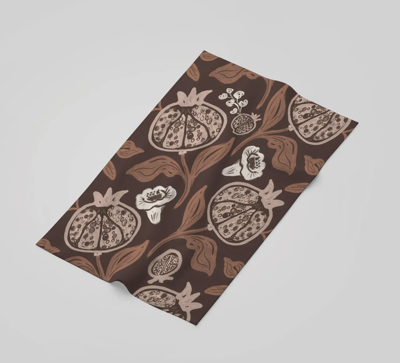 Pomegranates Pattern - Dark Mocha Mousse telo mare da anisillustration