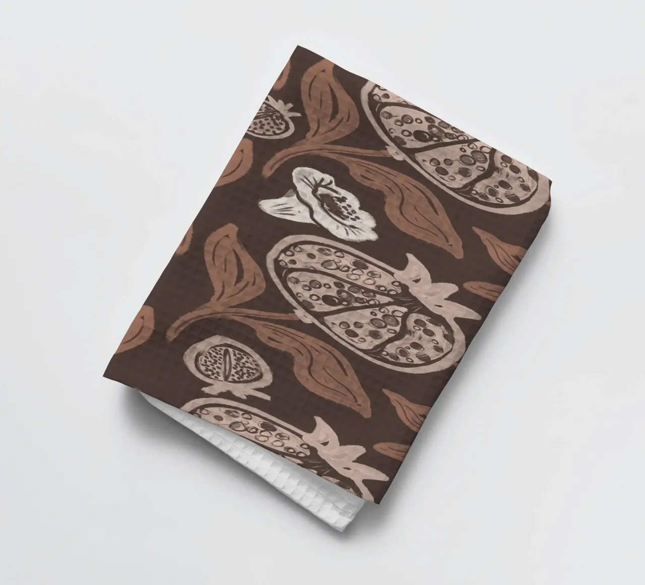 Pomegranates Pattern - Dark Mocha Mousse canovaccio da cucina da anisillustration