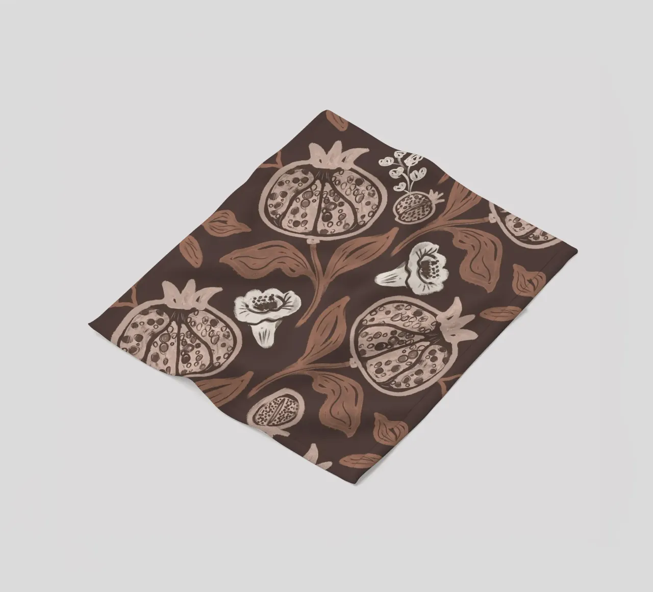 Pomegranates Pattern - Dark Mocha Mousse coperta in pile da anisillustration