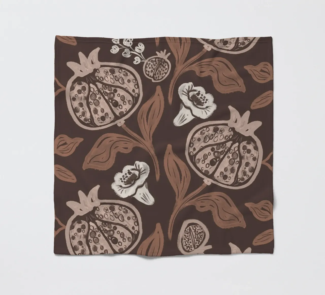 Pomegranates Pattern - Dark Mocha Mousse coperta in pile da anisillustration