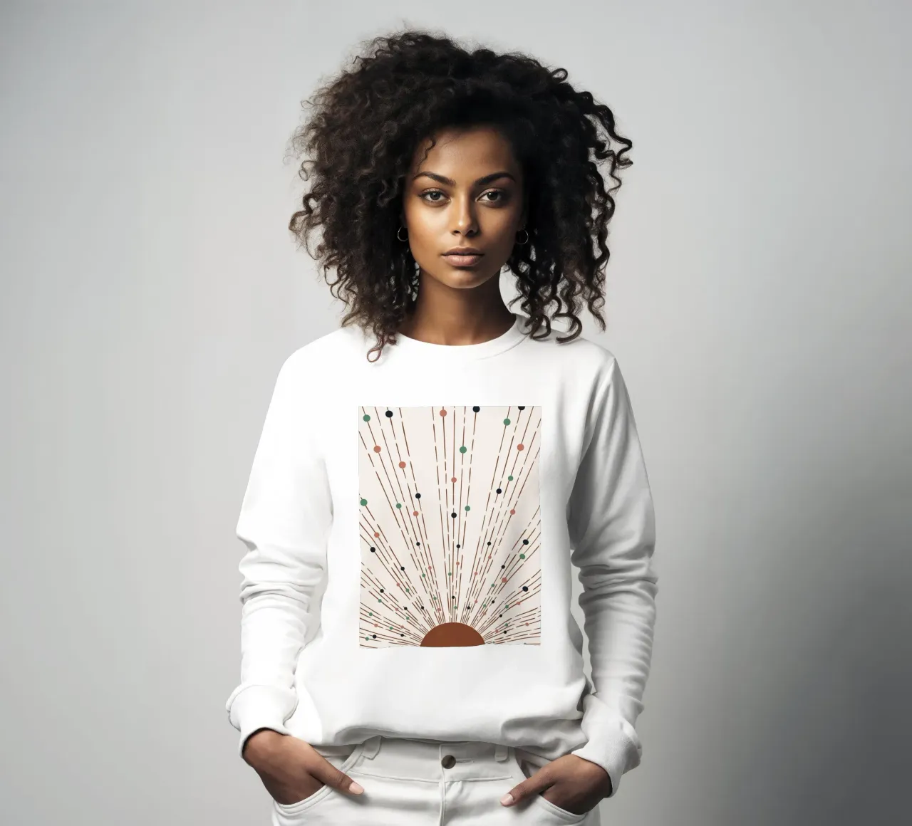 Design boho a raggi e punti - minimale e moderno felpa da Whole©