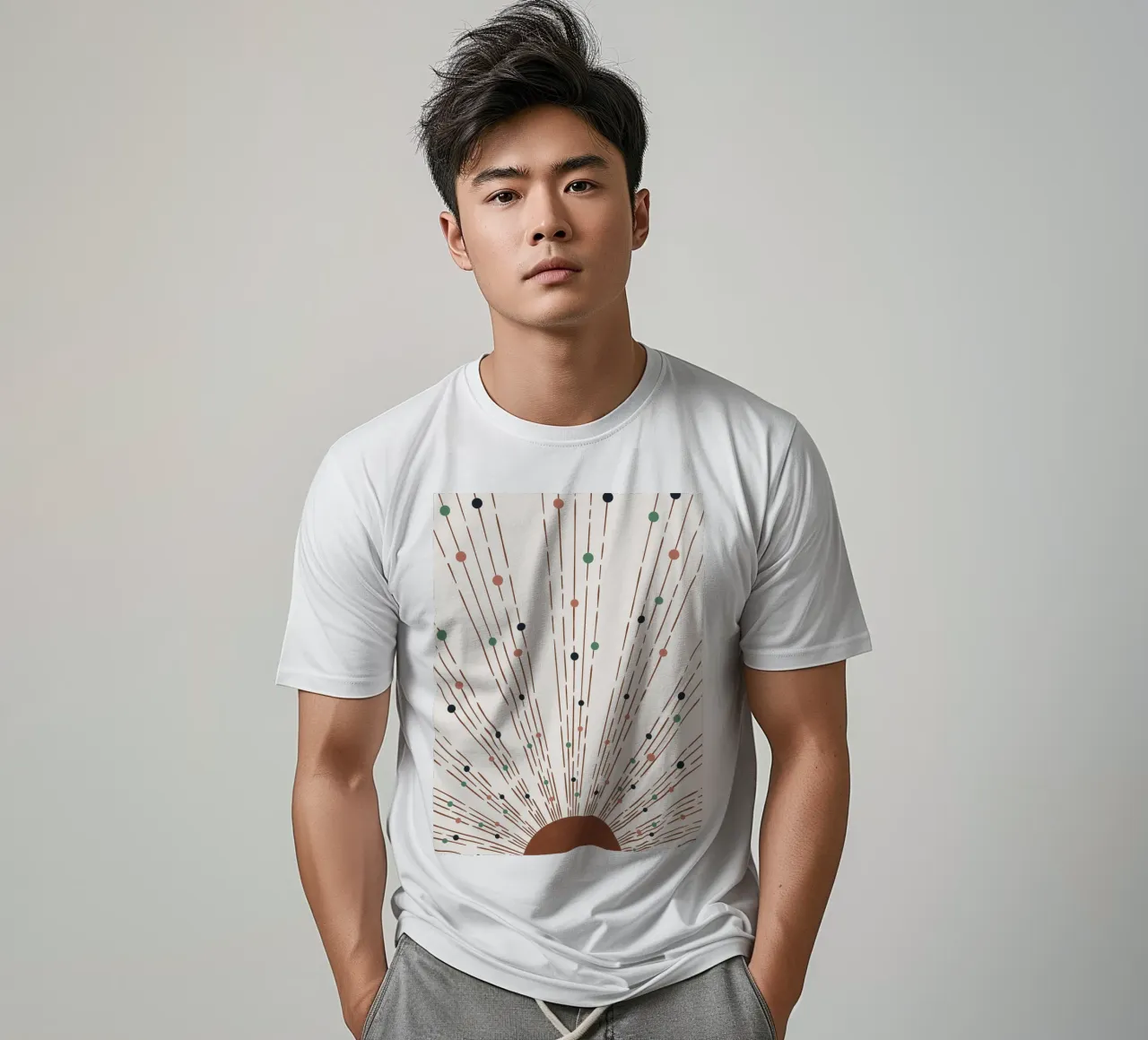 Rays & dots boho design - minimal & modern t-shirt by Whole©