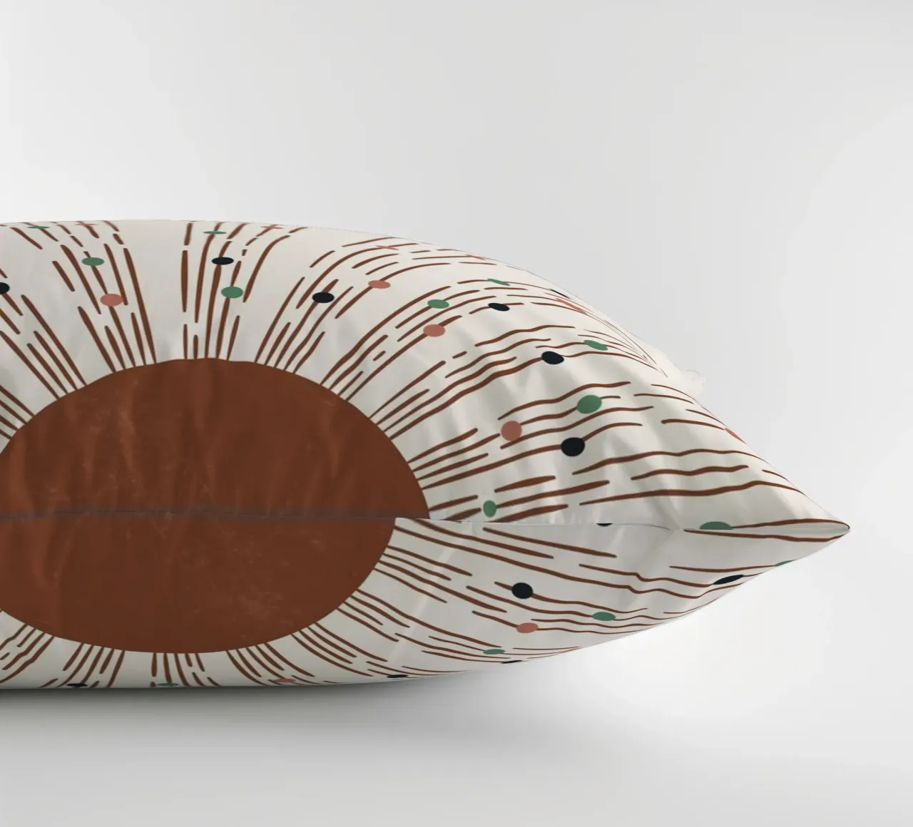 Rays & dots boho design - minimal & modern decorative cushion by Whole©