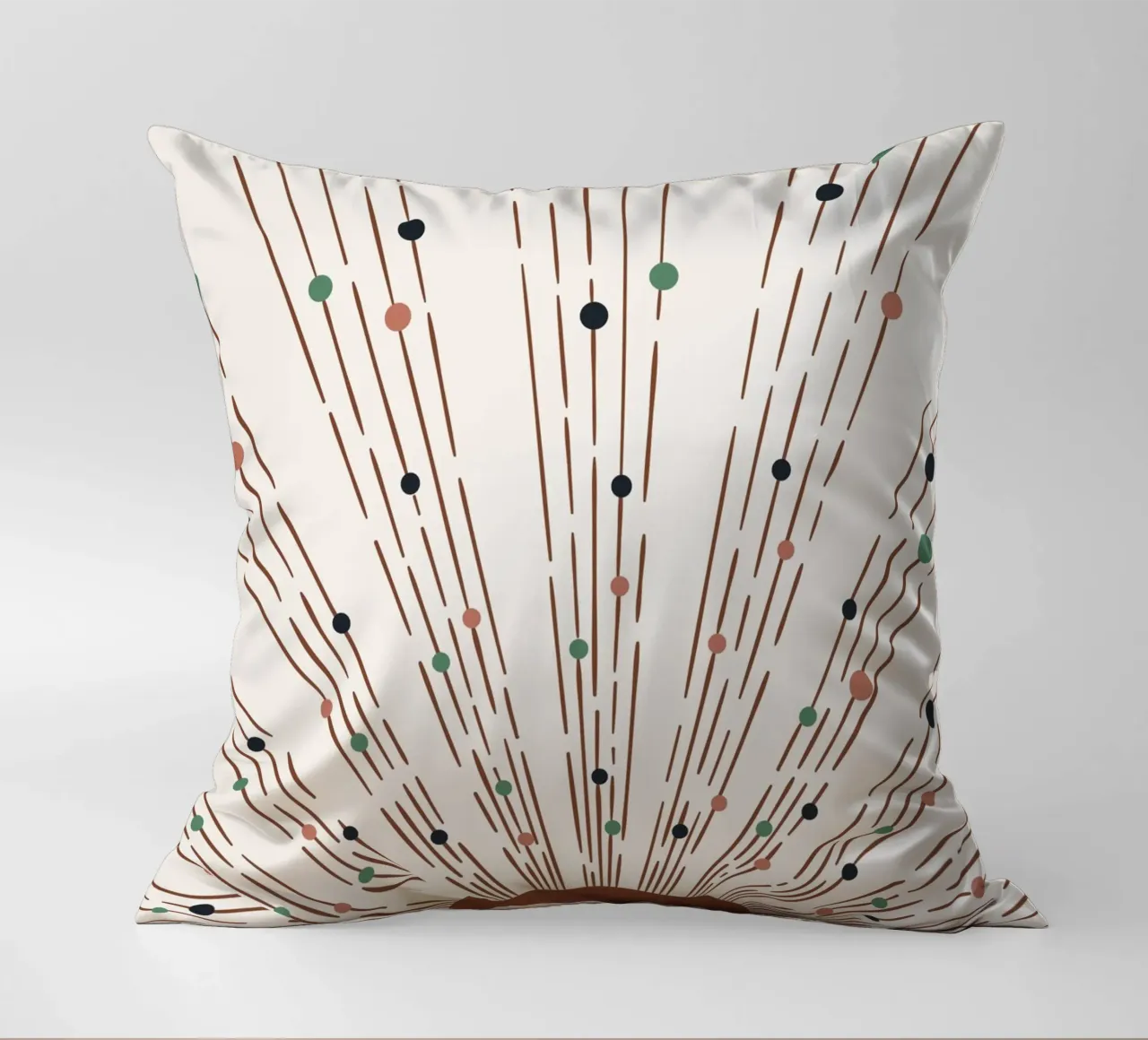 Rays & dots boho design - minimal & modern decorative cushion by Whole©