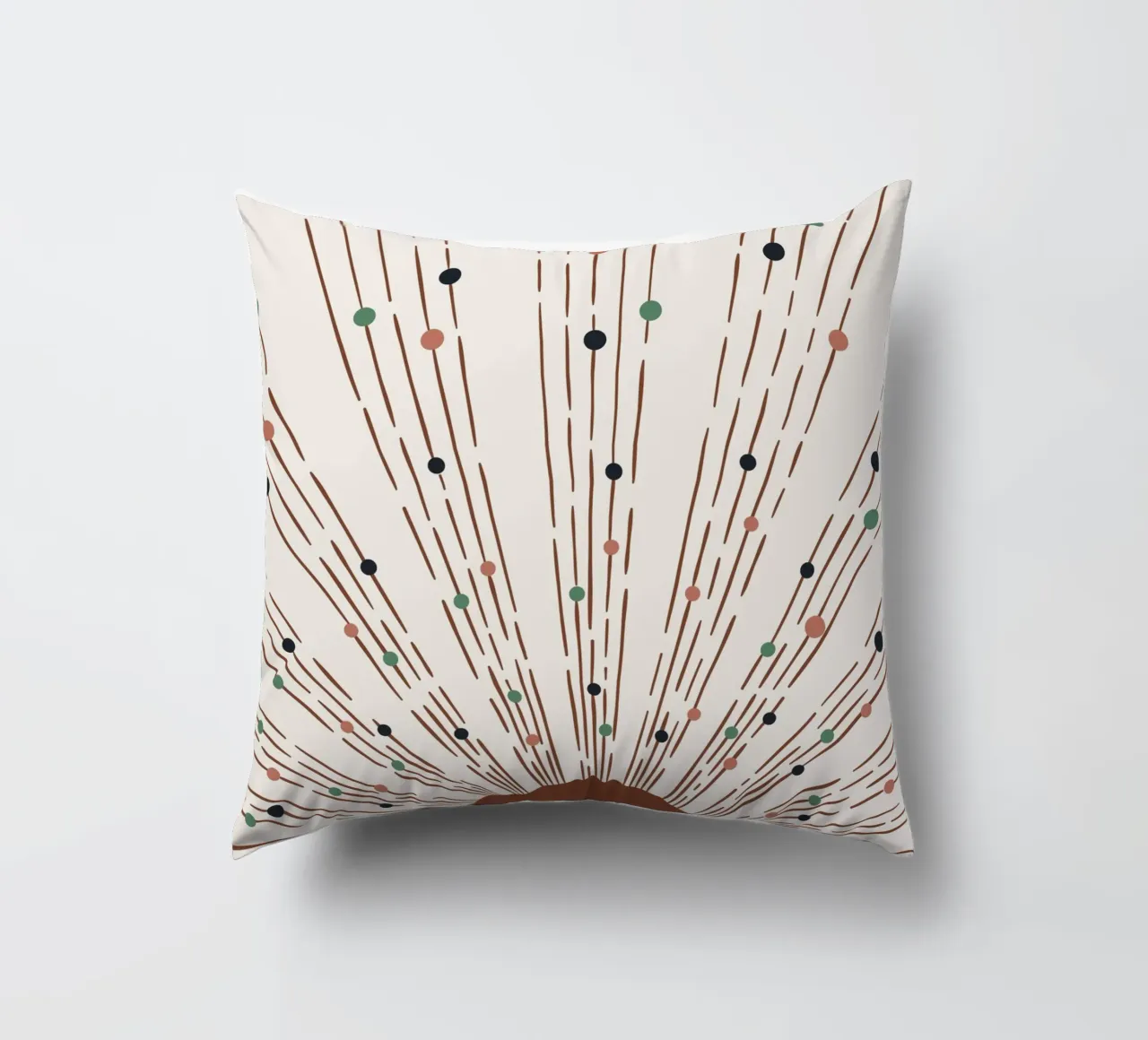 Rays & dots boho design - minimal & modern decorative cushion by Whole©