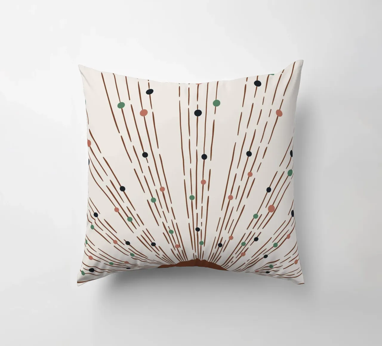 Rays & dots boho design - minimal & modern decorative cushion by Whole©