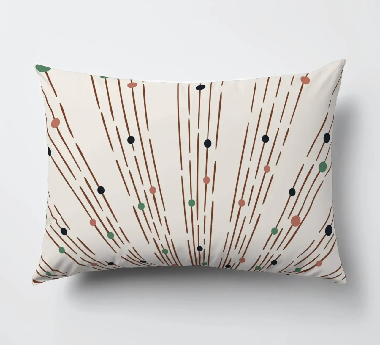 Rays & dots boho design - minimal & modern decorative cushion by Whole©
