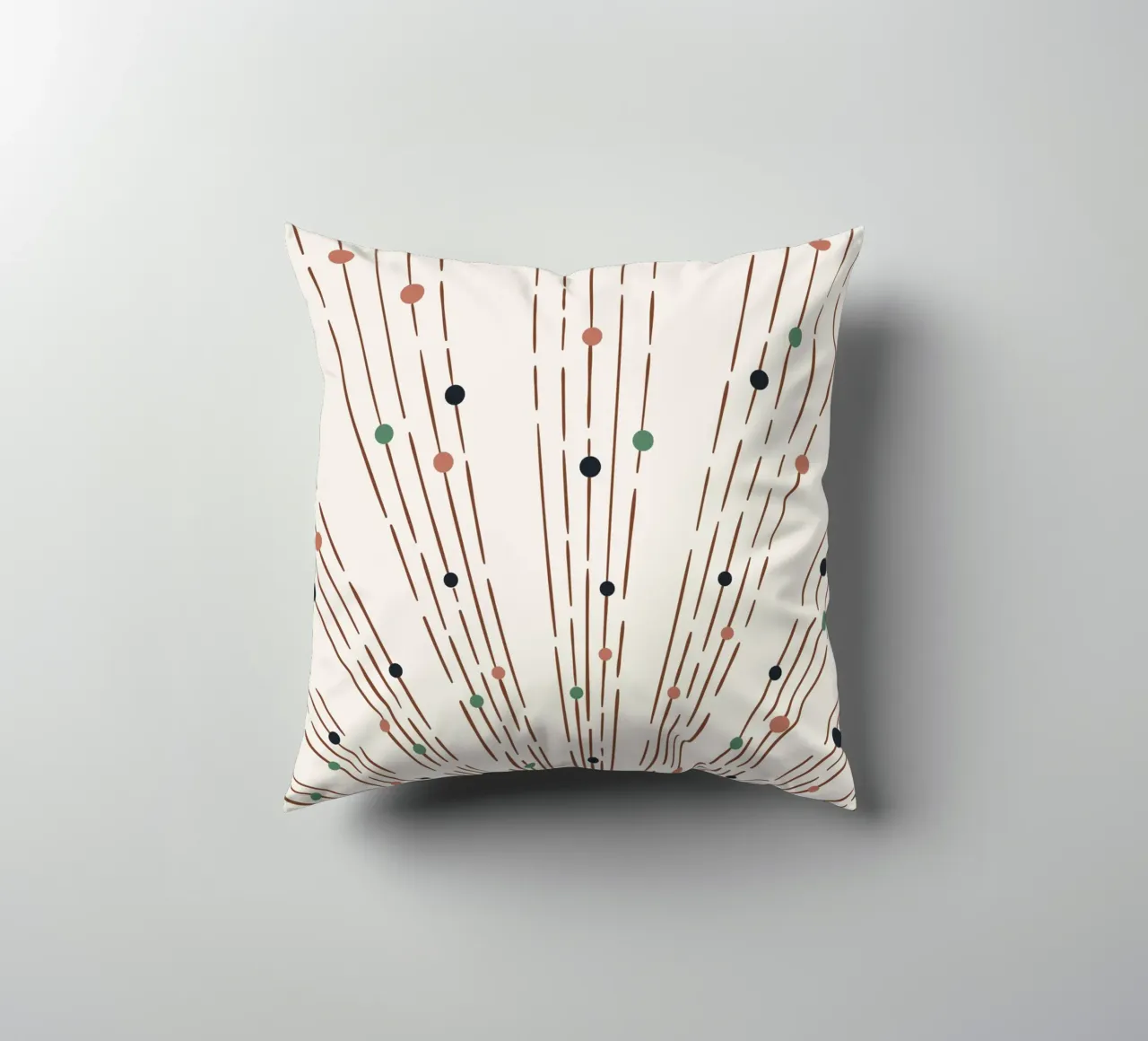 Rays & dots boho design - minimal & modern decorative cushion by Whole©