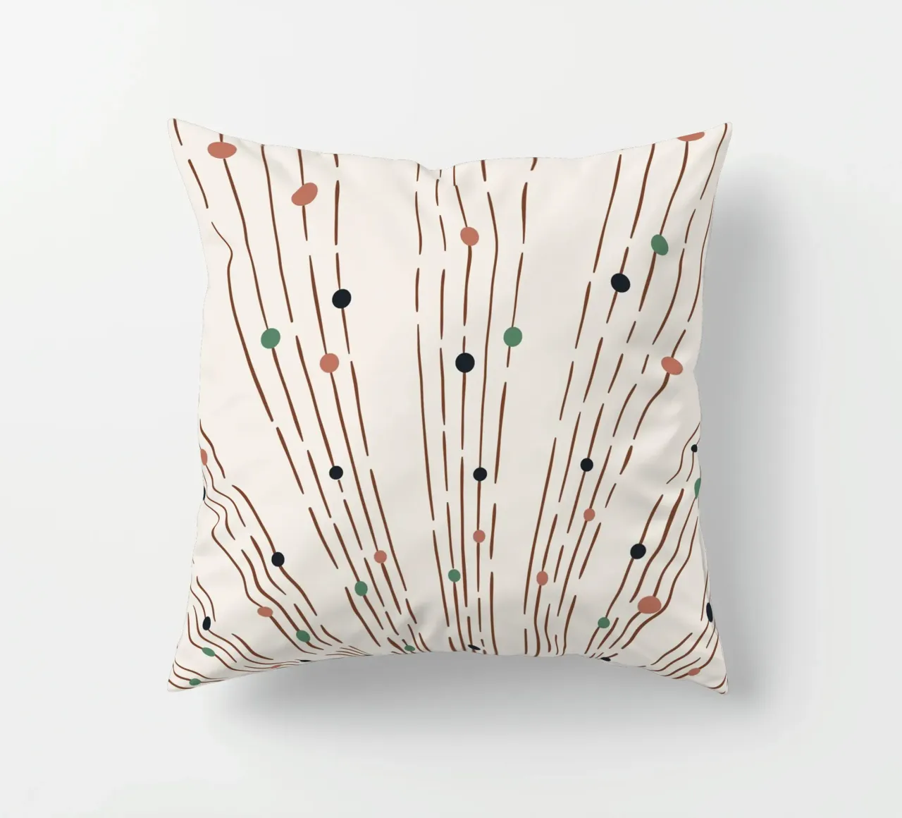 Rays & dots boho design - minimal & modern decorative cushion by Whole©