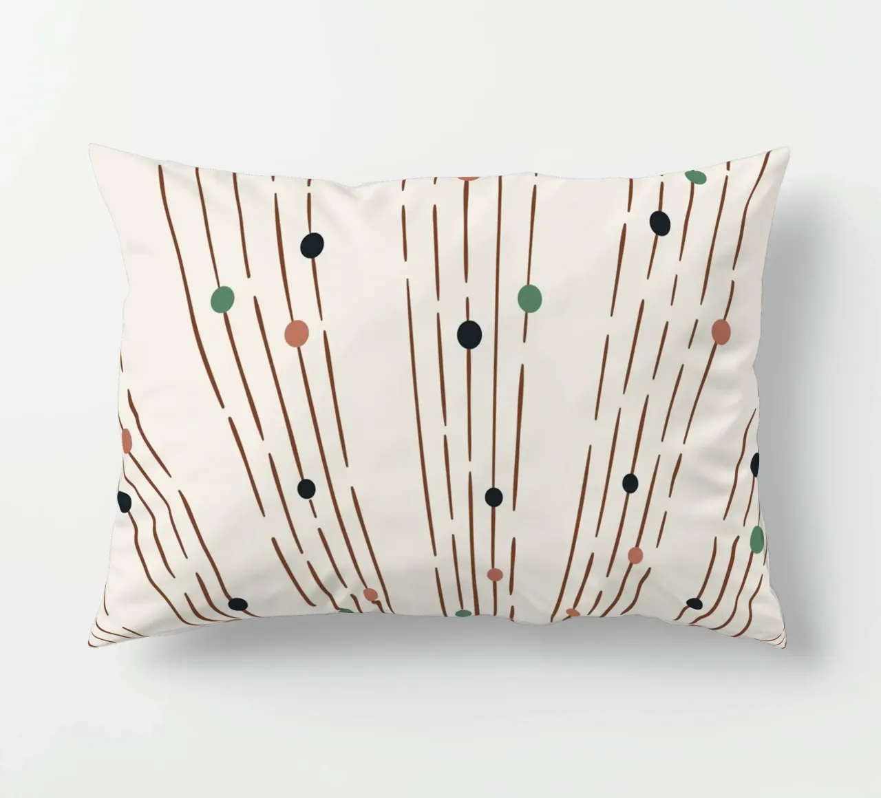 Rays & dots boho design - minimal & modern decorative cushion by Whole©