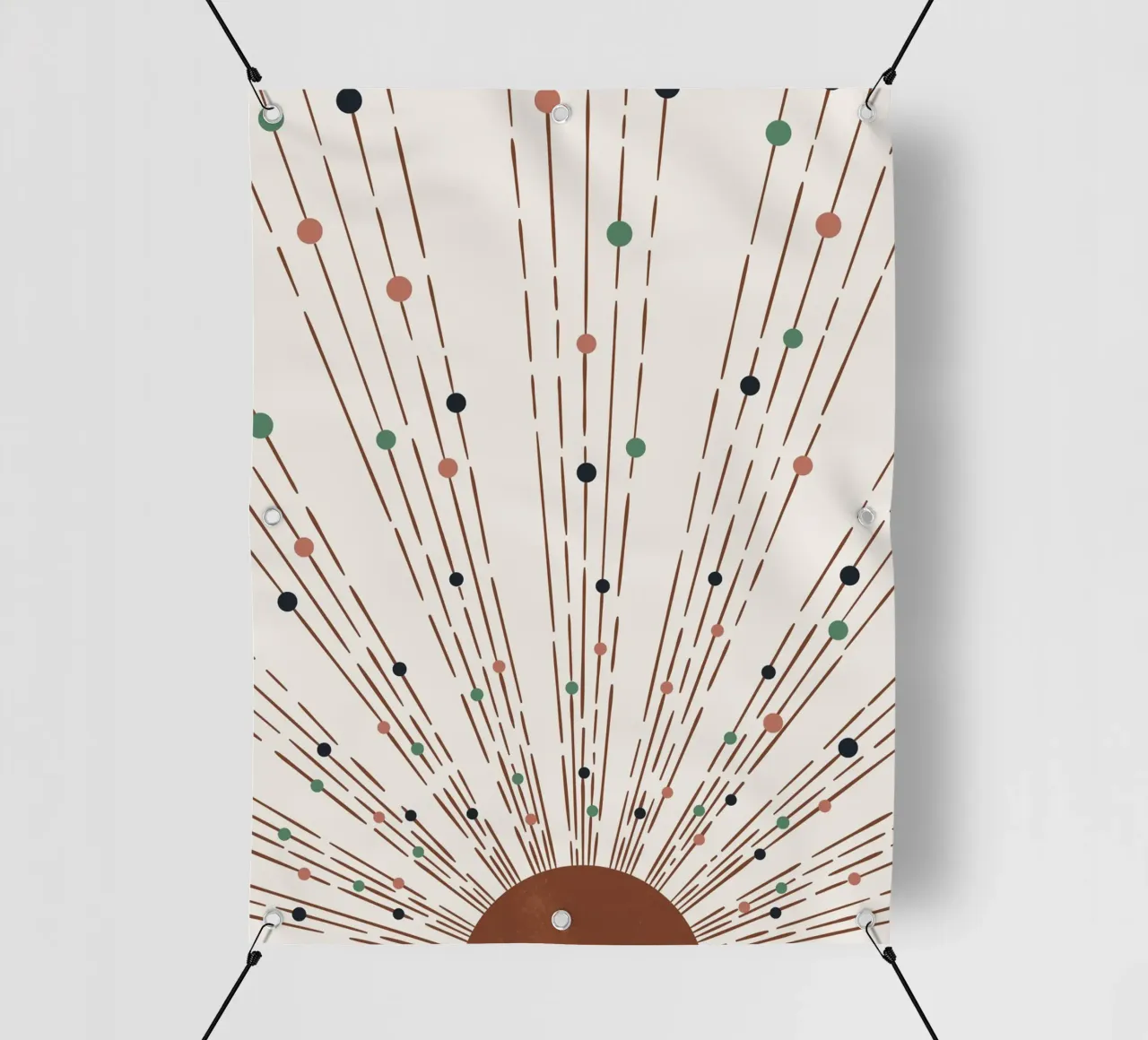 Design boho a raggi e punti - minimale e moderno telo in pvc da Whole©