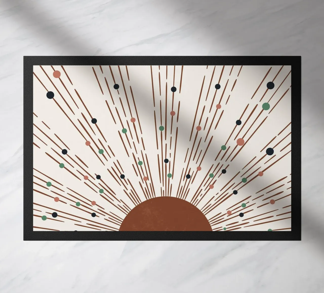 Rays & dots boho design - minimal & modern doormat by Whole©