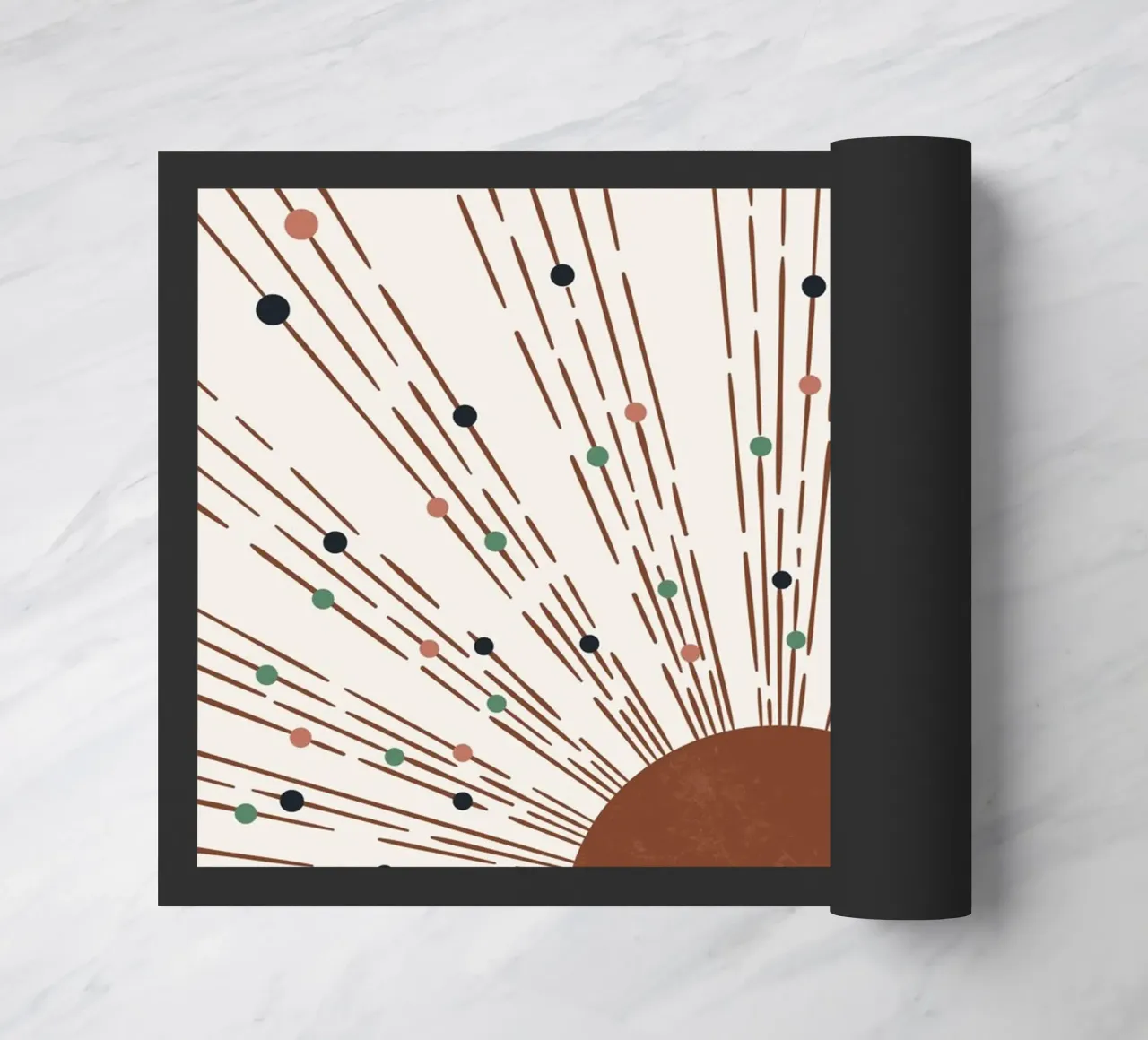 Rays & dots boho design - minimal & modern doormat by Whole©