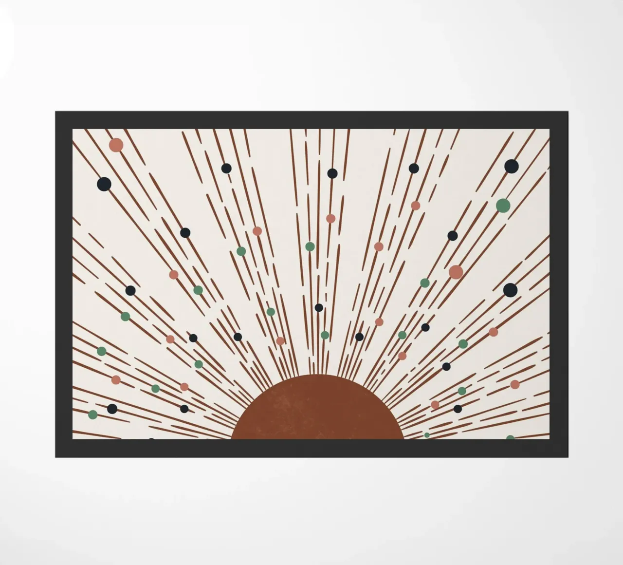 Rays & dots boho design - minimal & modern doormat by Whole©