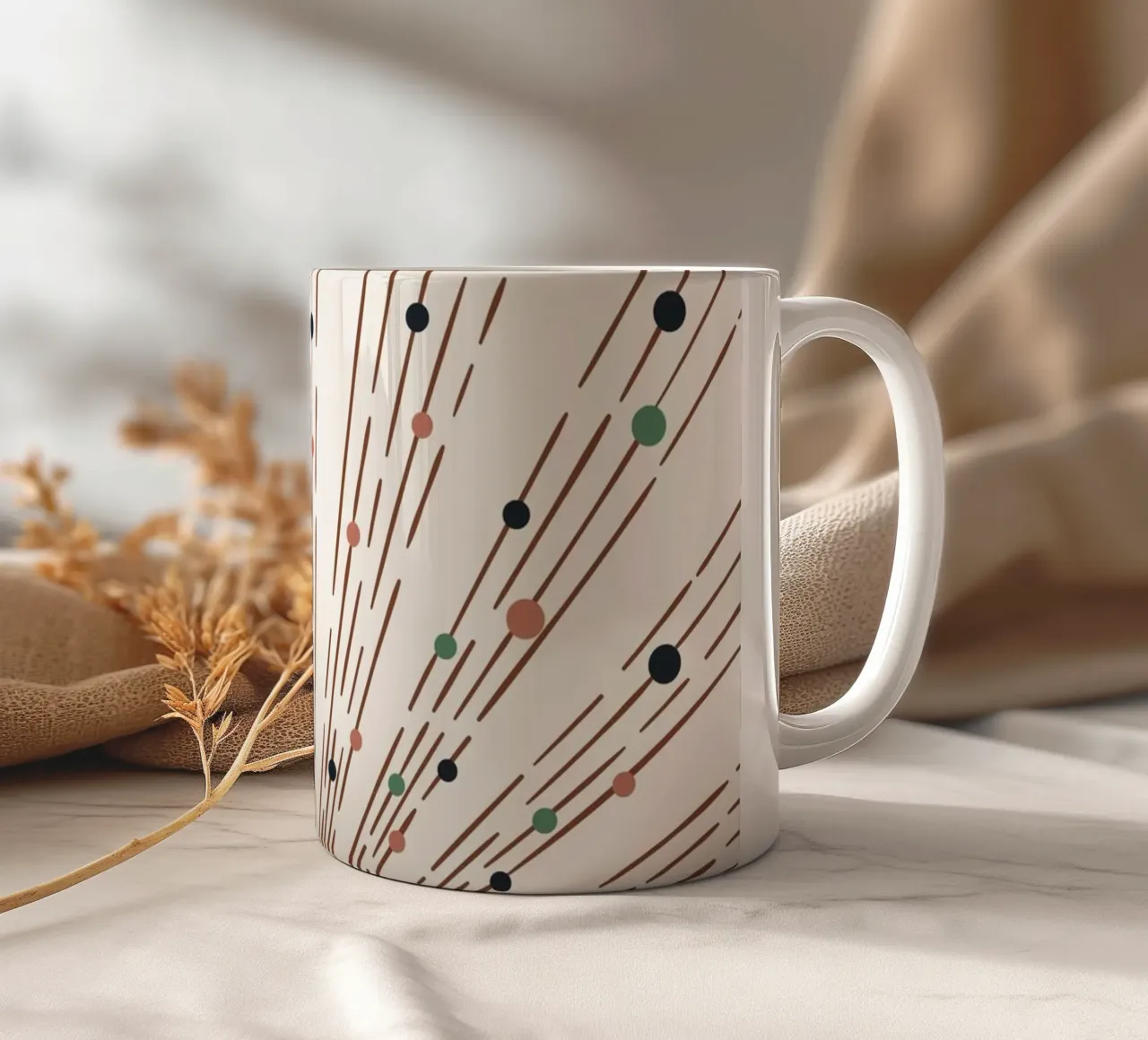 Design boho a raggi e punti - minimale e moderno tazza in ceramica da Whole©
