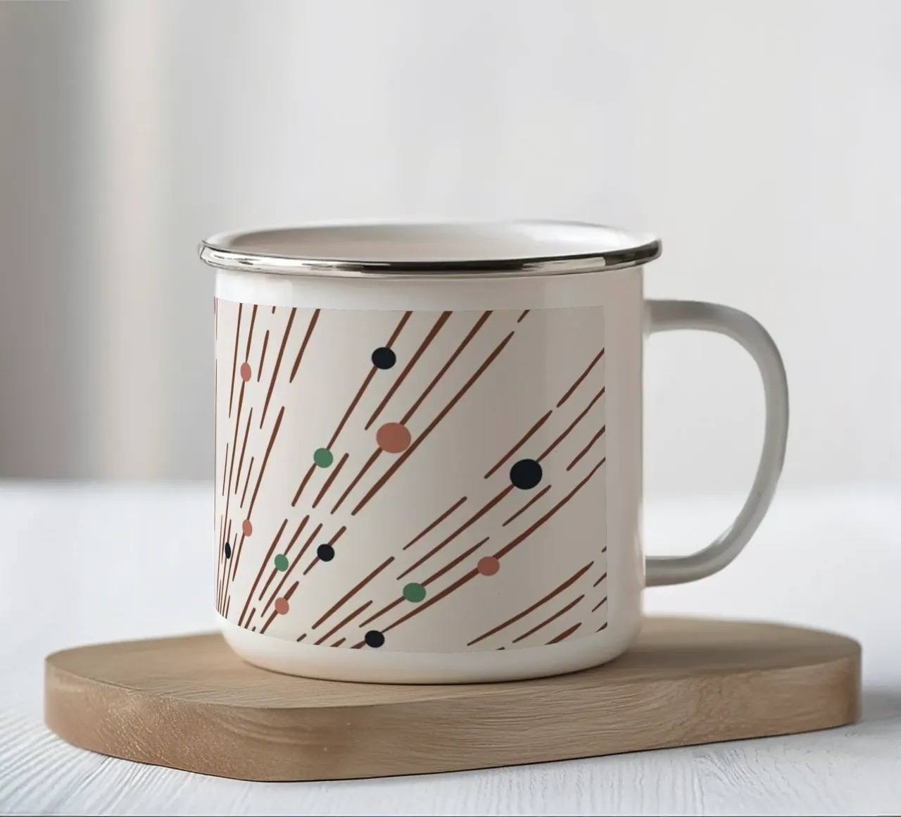 Design boho a raggi e punti - minimale e moderno tazza in smalto da Whole©