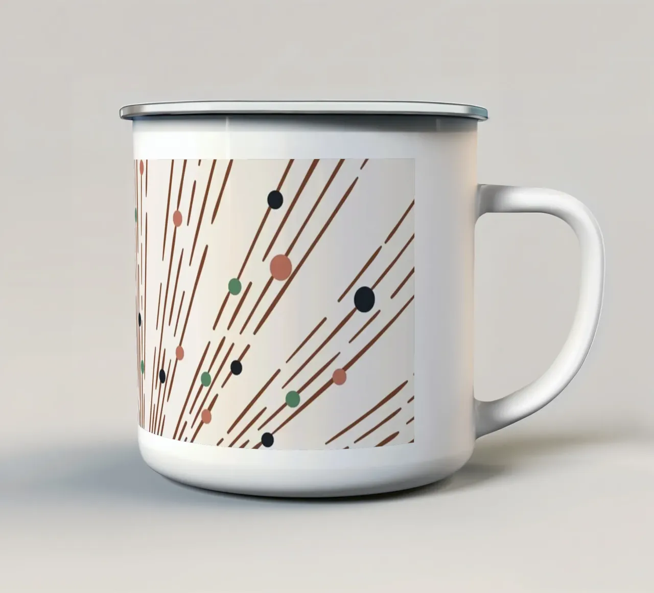 Design boho a raggi e punti - minimale e moderno tazza in smalto da Whole©