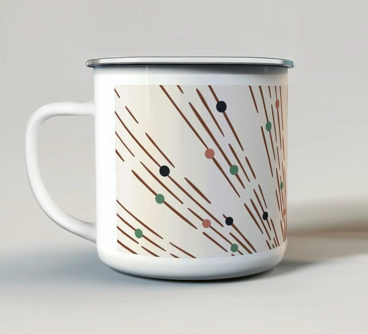 Design boho a raggi e punti - minimale e moderno tazza in smalto da Whole©