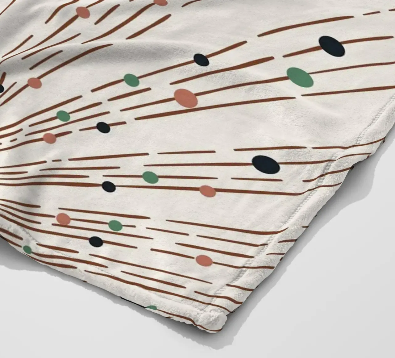 Rays & dots boho design - minimal & modern fleece blanket by Whole©