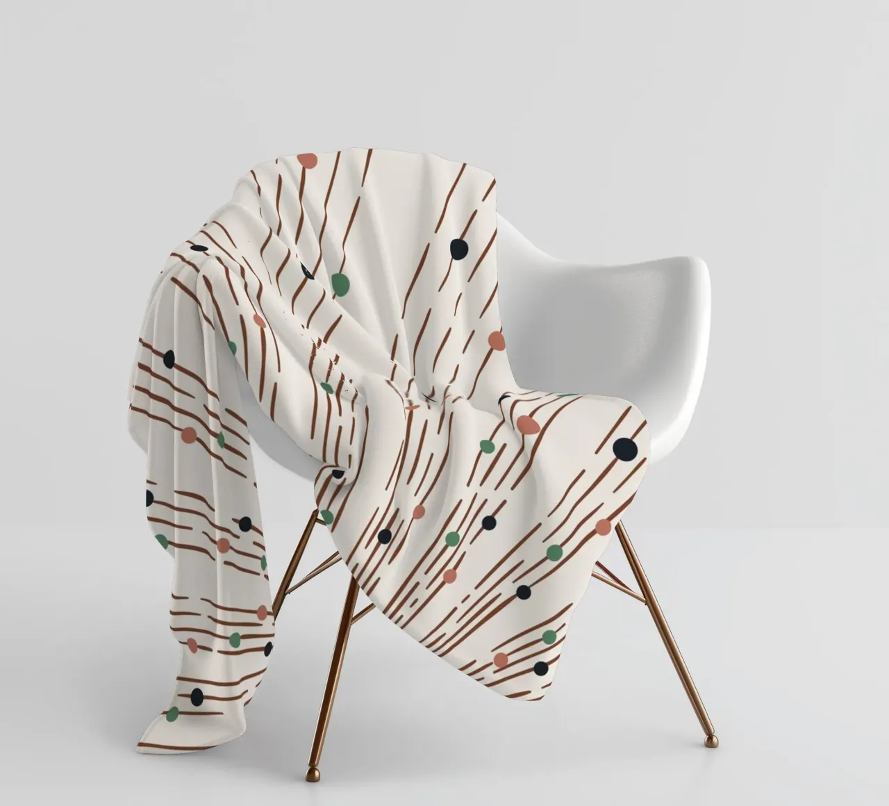 Rays & dots boho design - minimal & modern fleece blanket by Whole©