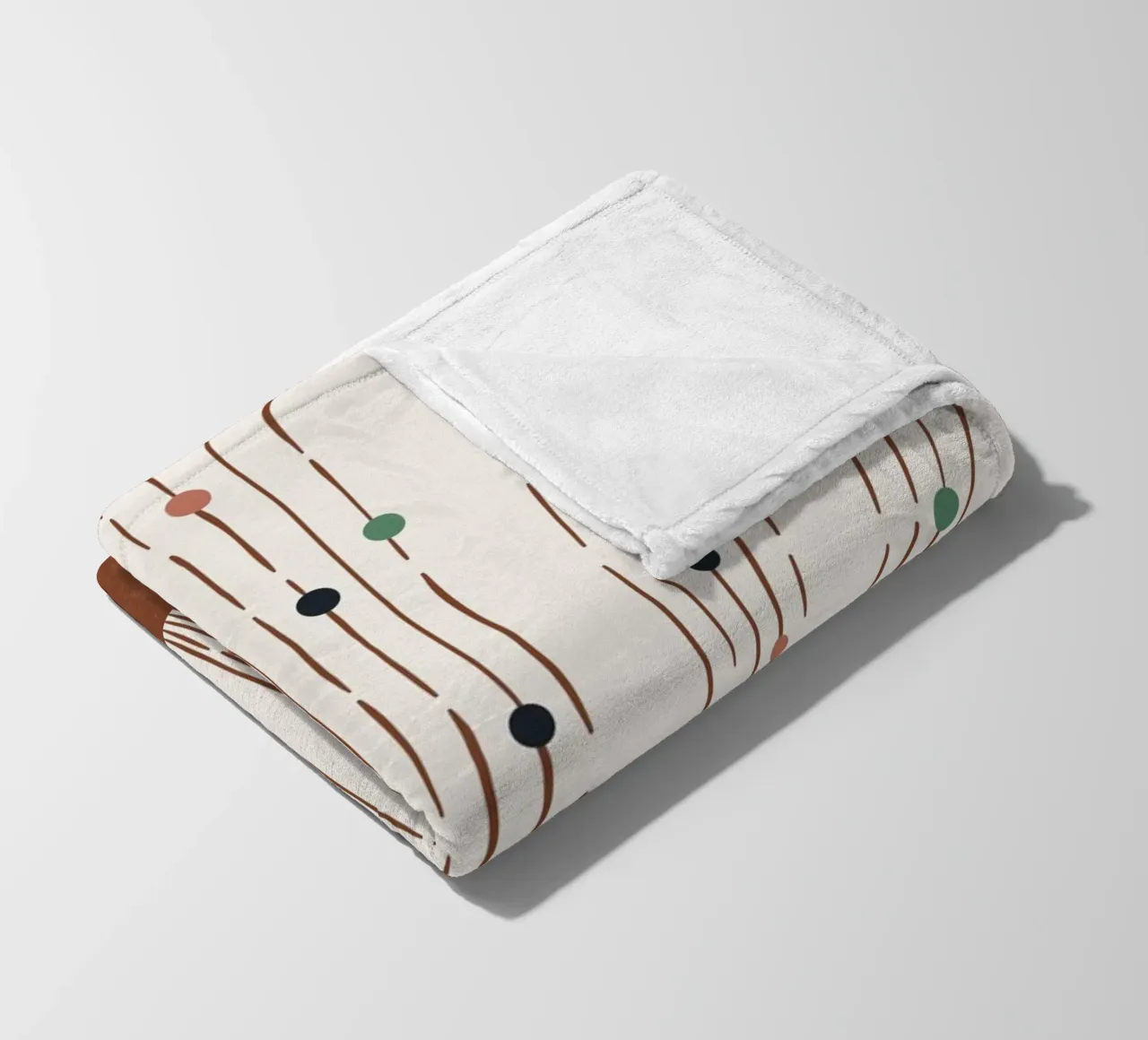Rays & dots boho design - minimal & modern fleece blanket by Whole©