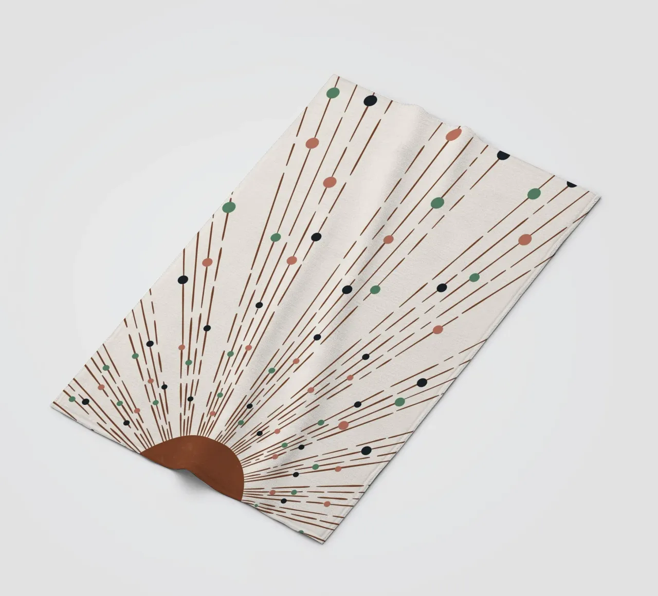 Rays & dots boho design - minimal & modern fleece blanket by Whole©