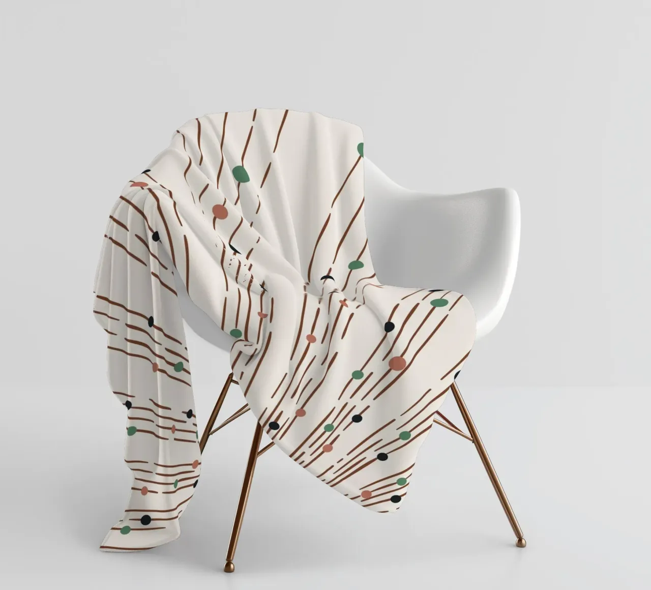 Rays & dots boho design - minimal & modern fleece blanket by Whole©