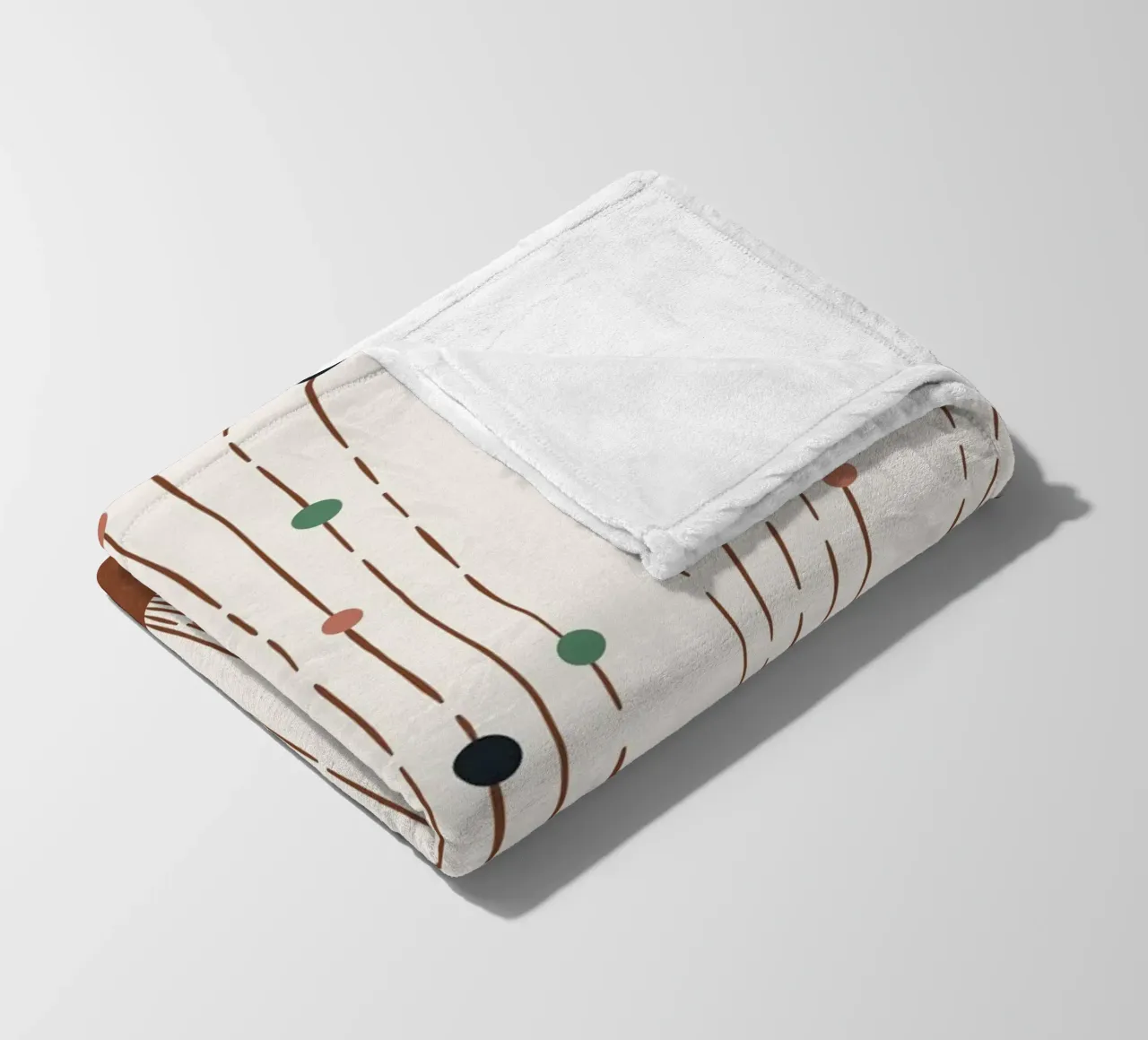 Rays & dots boho design - minimal & modern fleece blanket by Whole©