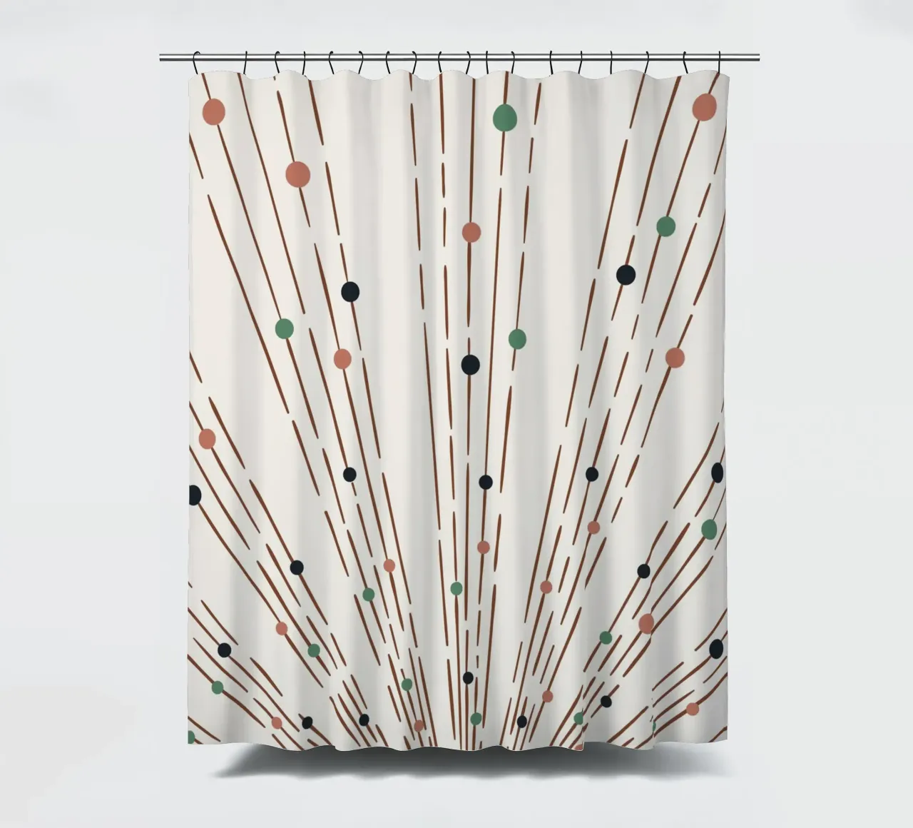 Strahlen & Punkte Boho-Design – Minimal & Modern Duschvorhang von Whole©