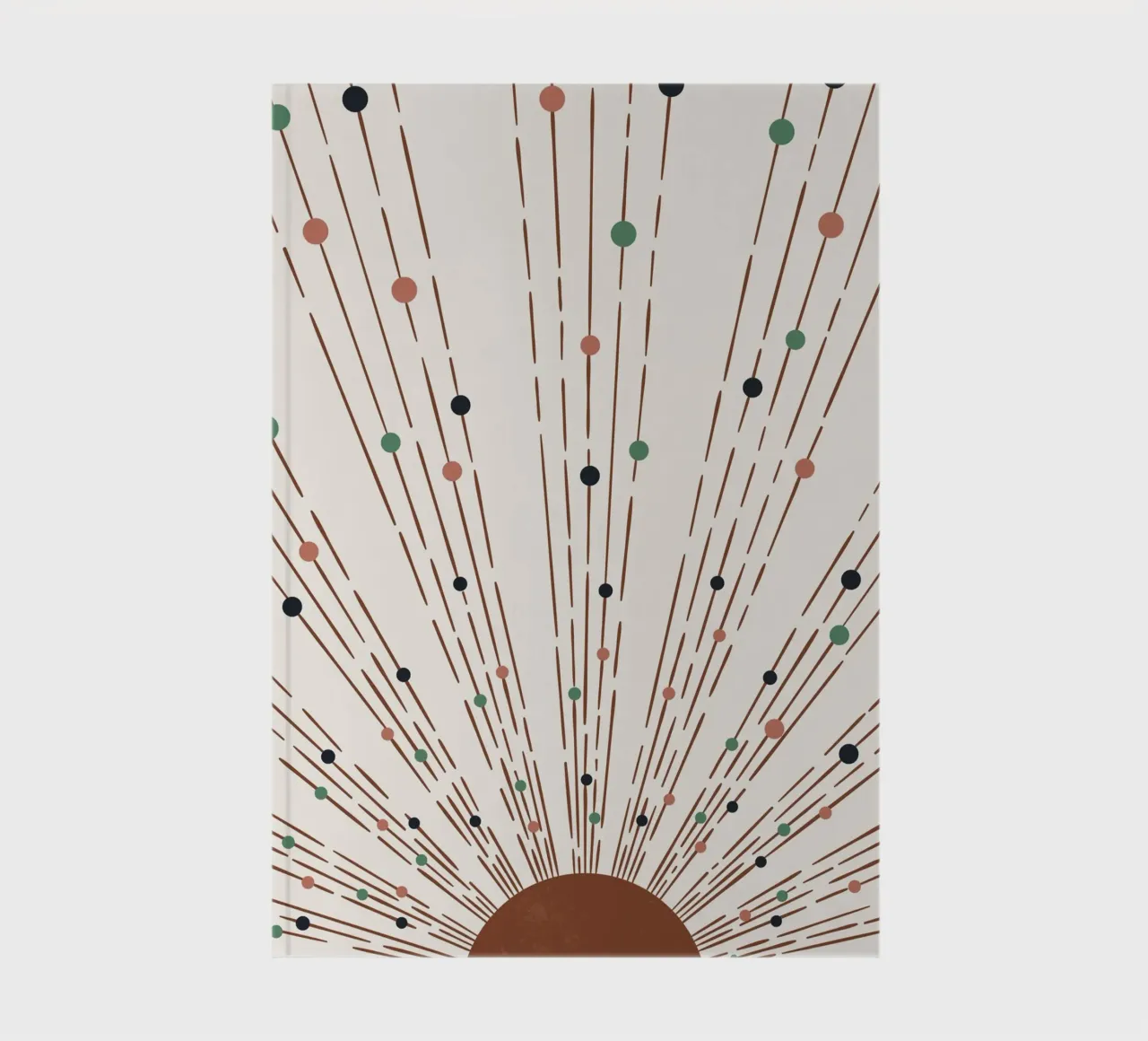 Rays & dots boho design - minimal & modern notebook by Whole©