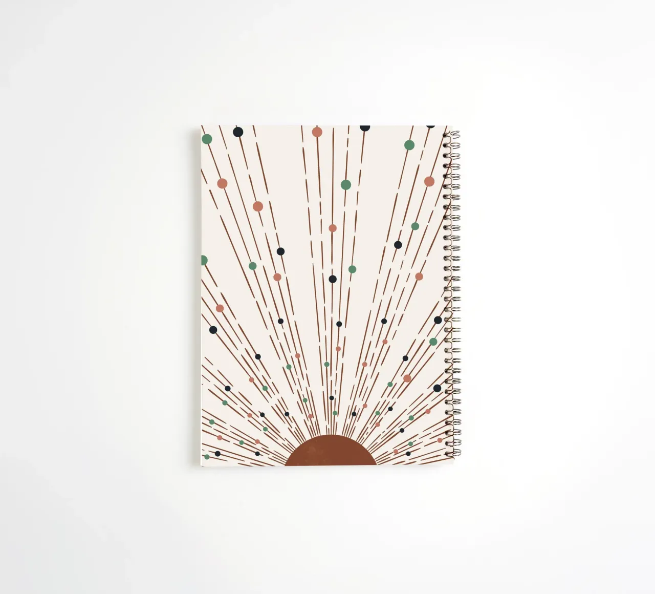 Rays & dots boho design - minimal & modern spiral notebook by Whole©