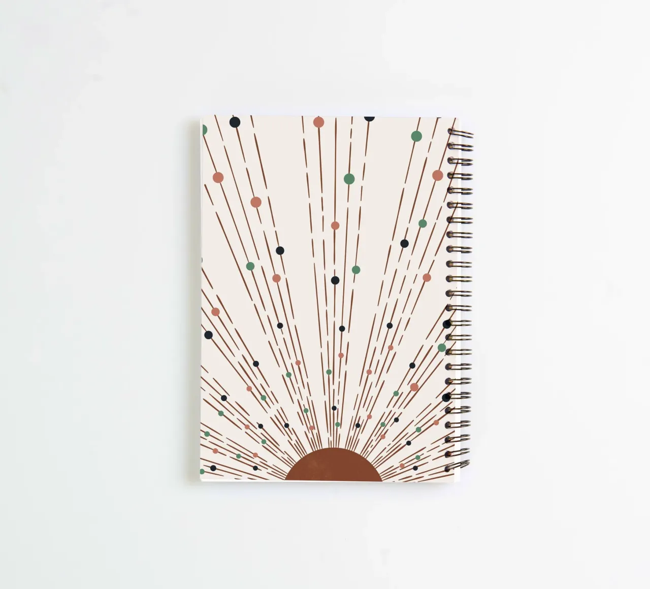 Rays & dots boho design - minimal & modern spiral notebook by Whole©