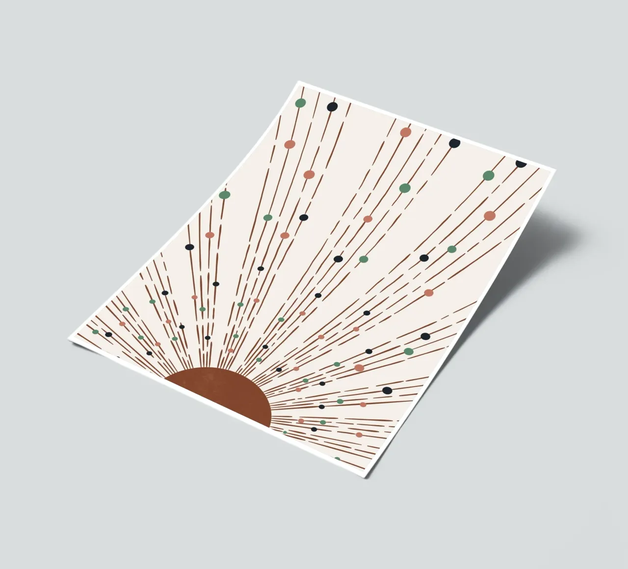 Rays & dots boho design - minimal & modern sticker sheet by Whole©
