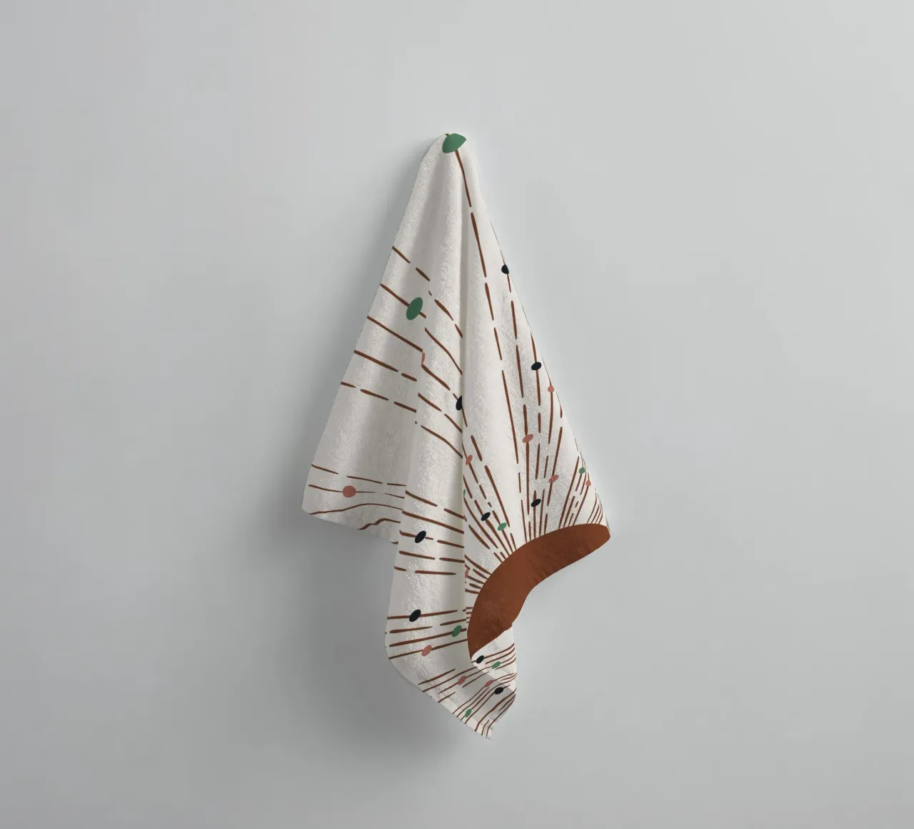 Boho-ontwerp met stralen en stippen - minimaal en modern badhanddoek van Whole©