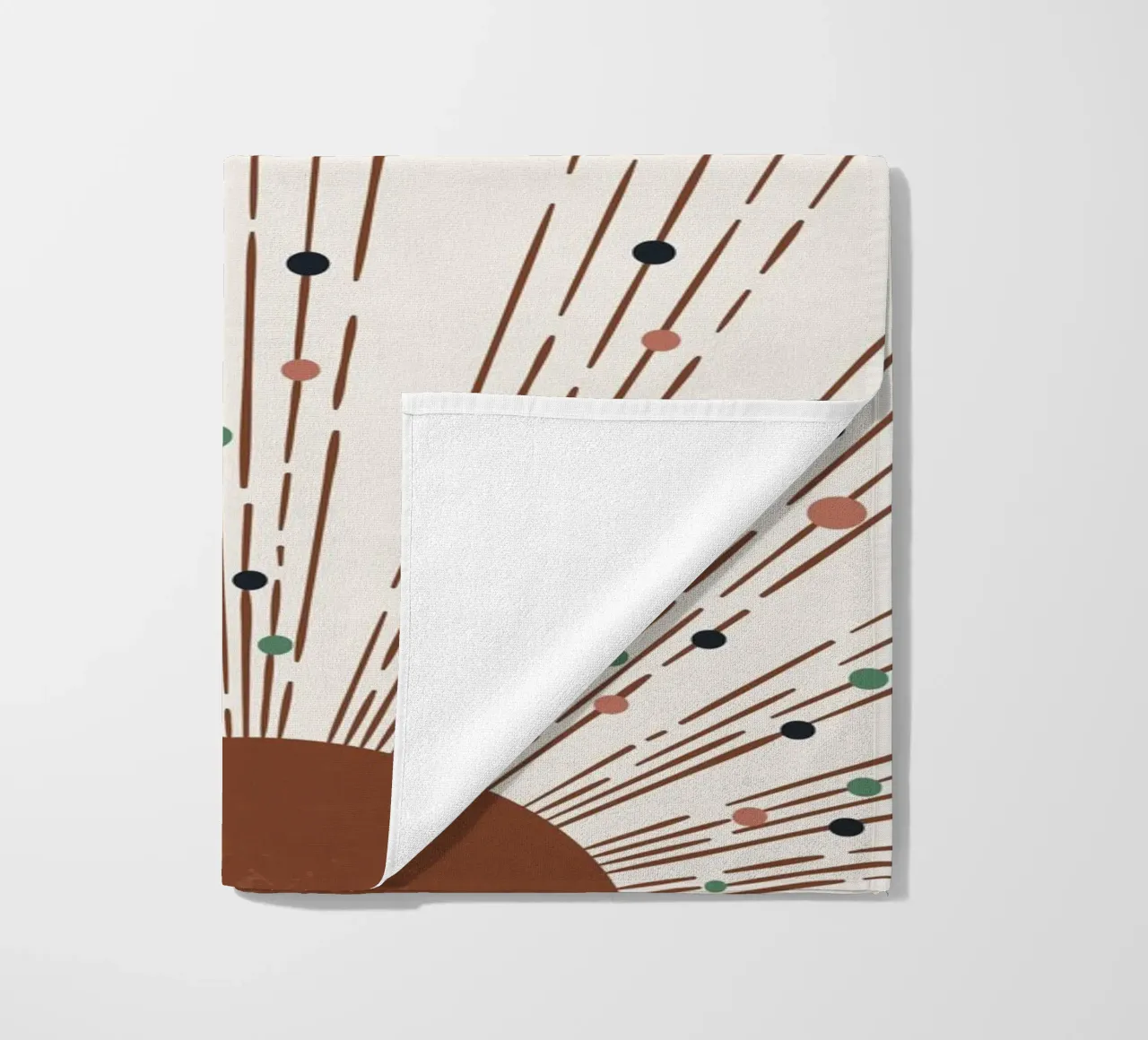 Rays & dots boho design - minimal & modern beach towel by Whole©