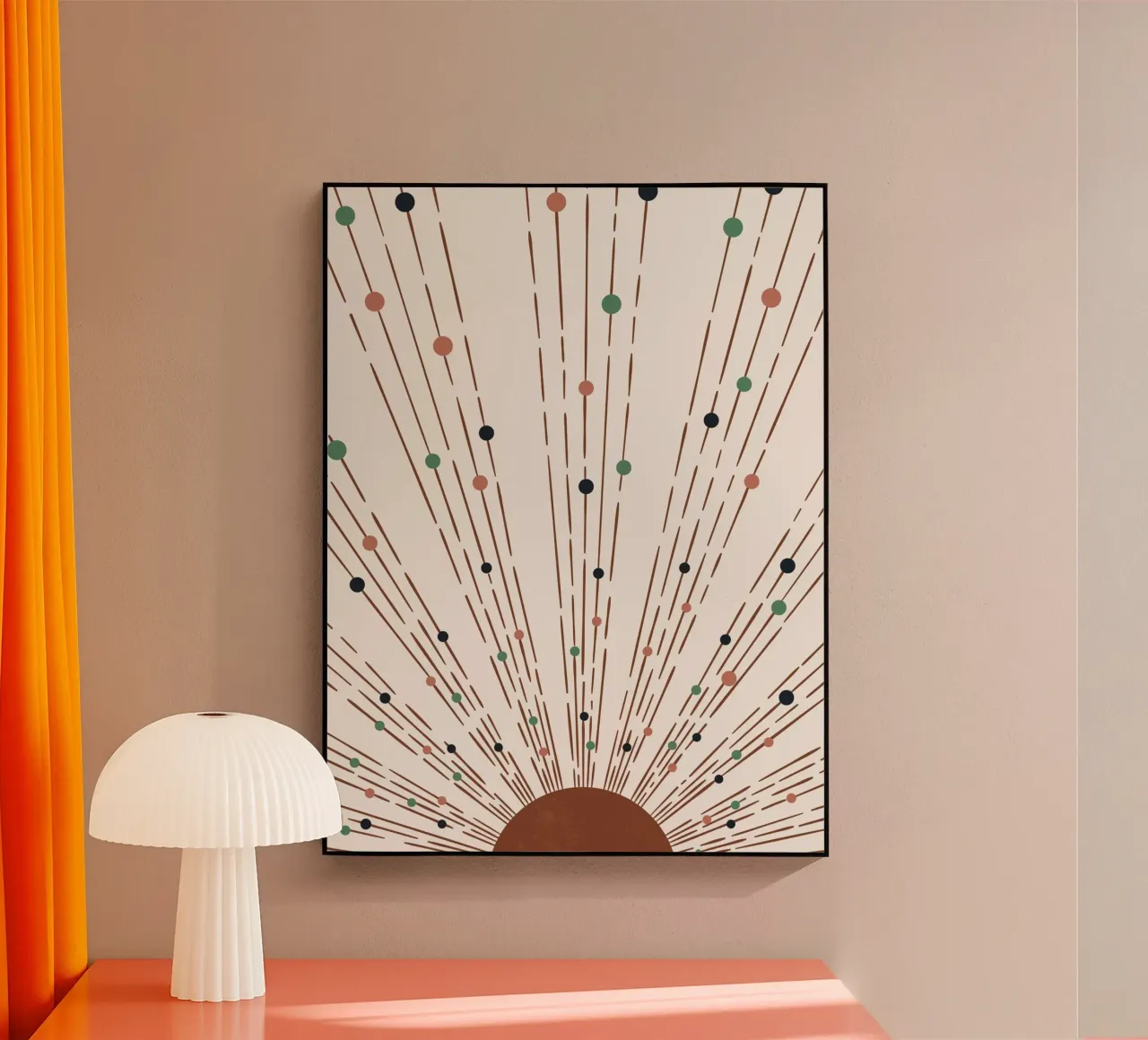 Design boho a raggi e punti - minimale e moderno plexiglass da Whole©