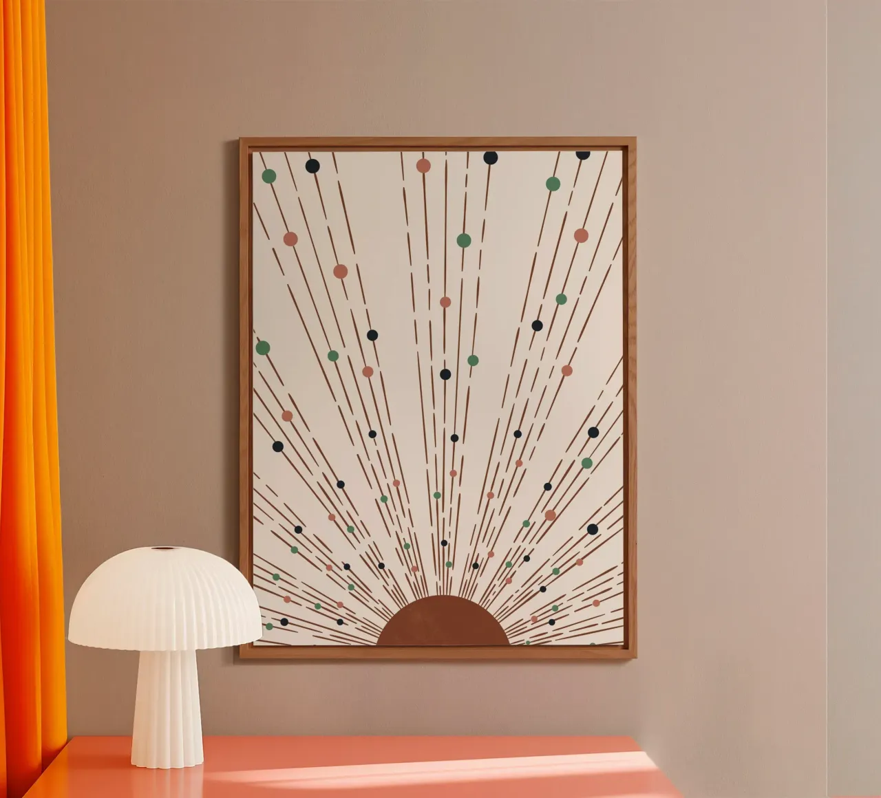 Rays & dots boho design - minimal & modern alu-dibond by Whole©