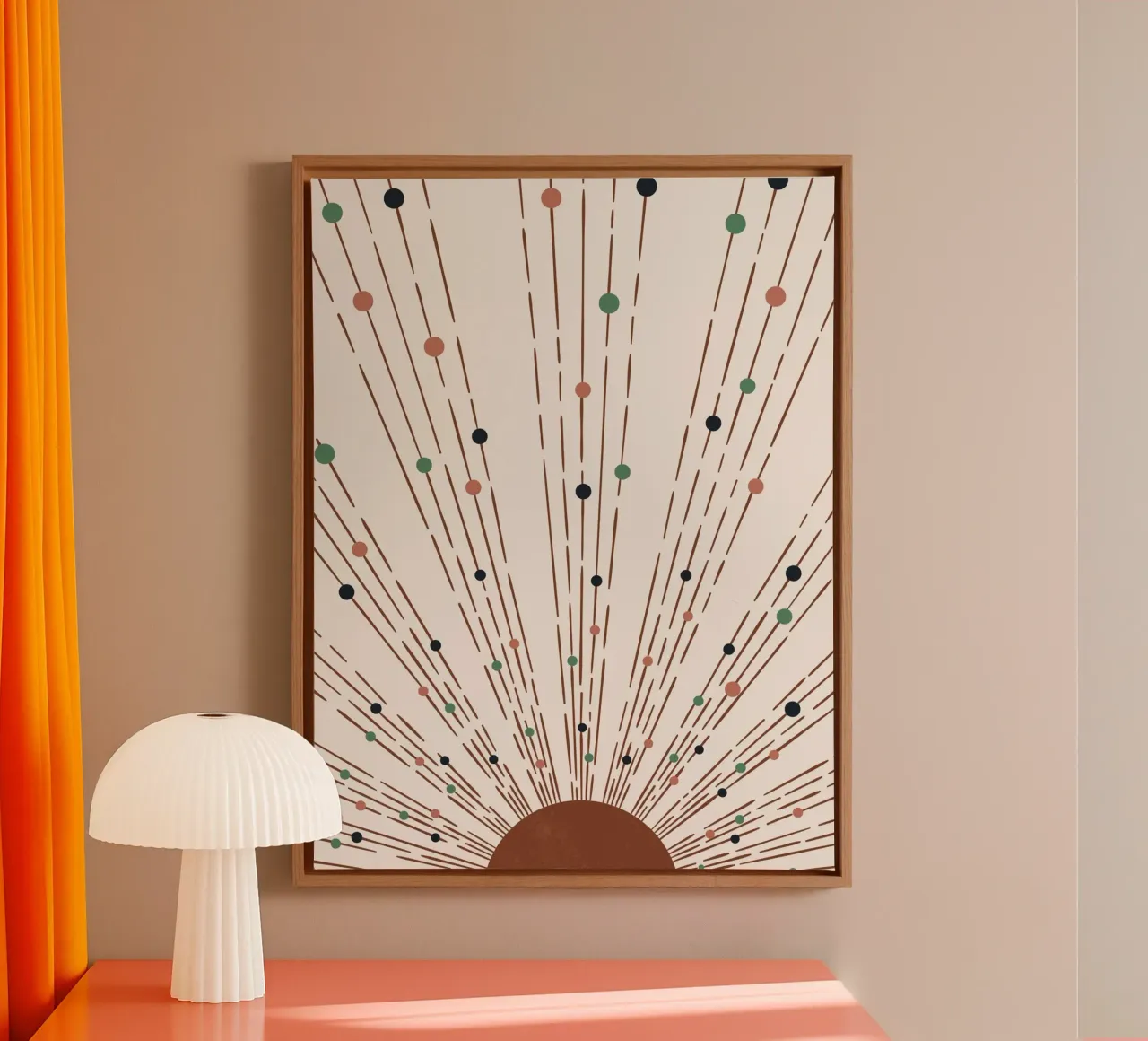 Rays & dots boho design - minimal & modern canvas by WholeΒ©