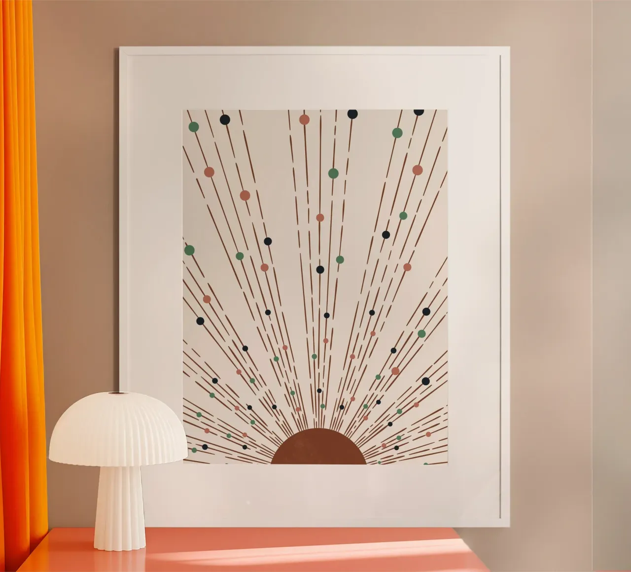 Design boho a raggi e punti - minimale e moderno carta hahnemühle da Whole©