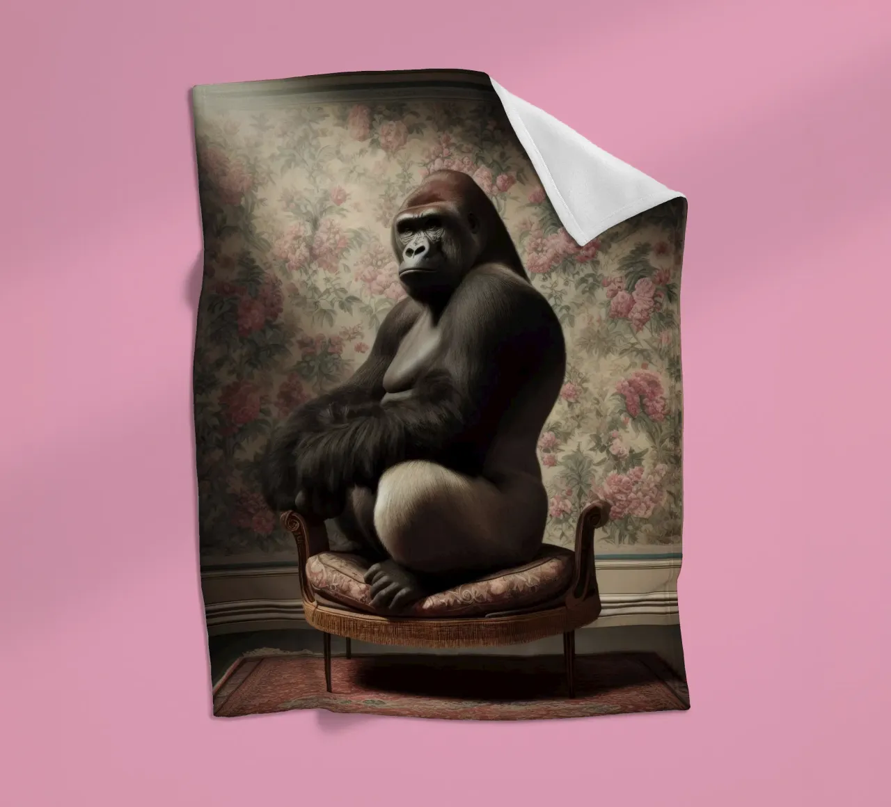 Gorilla Fleecedecke von Animal Portraits