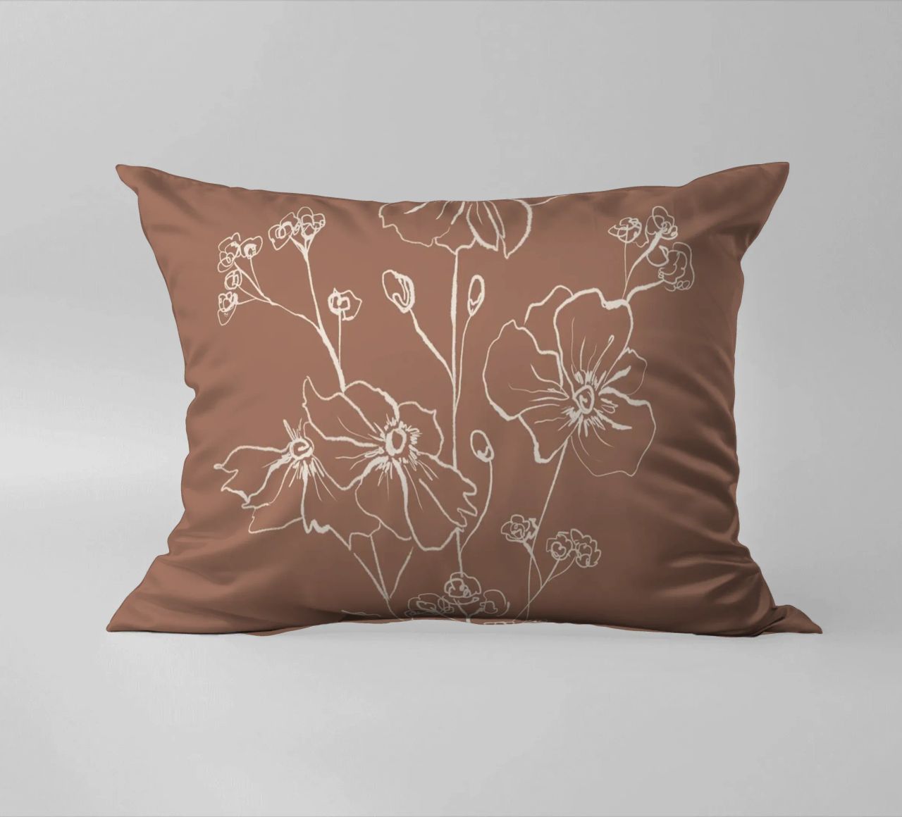 Wild Roses Bouquet - Mocha Mousse Kissen von anisillustration