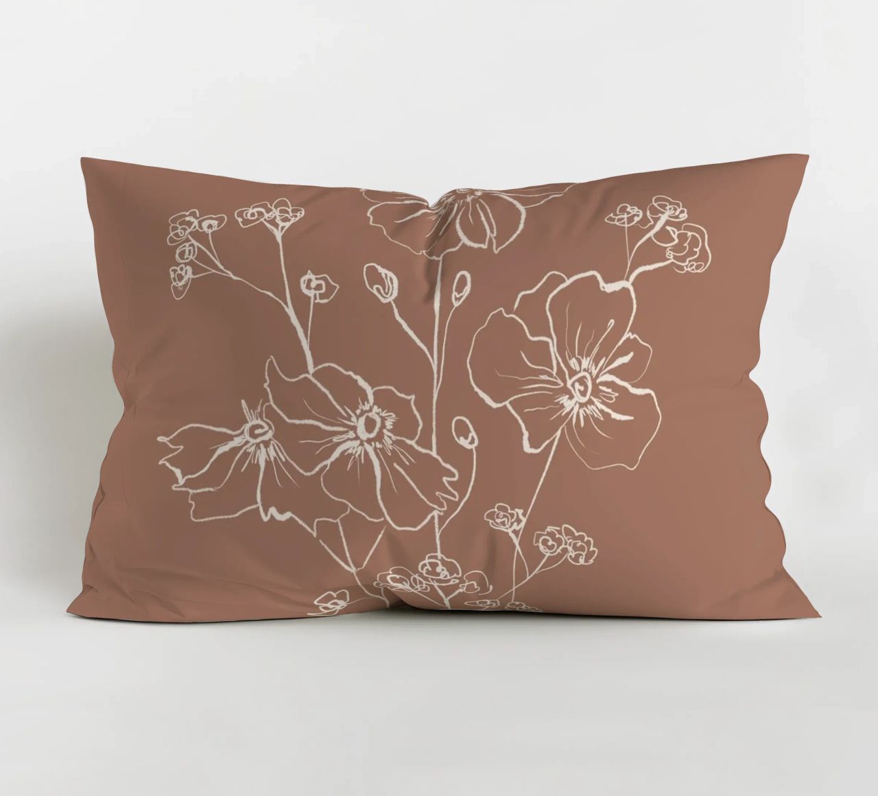 Wild Roses Bouquet - Mocha Mousse Kissen von anisillustration