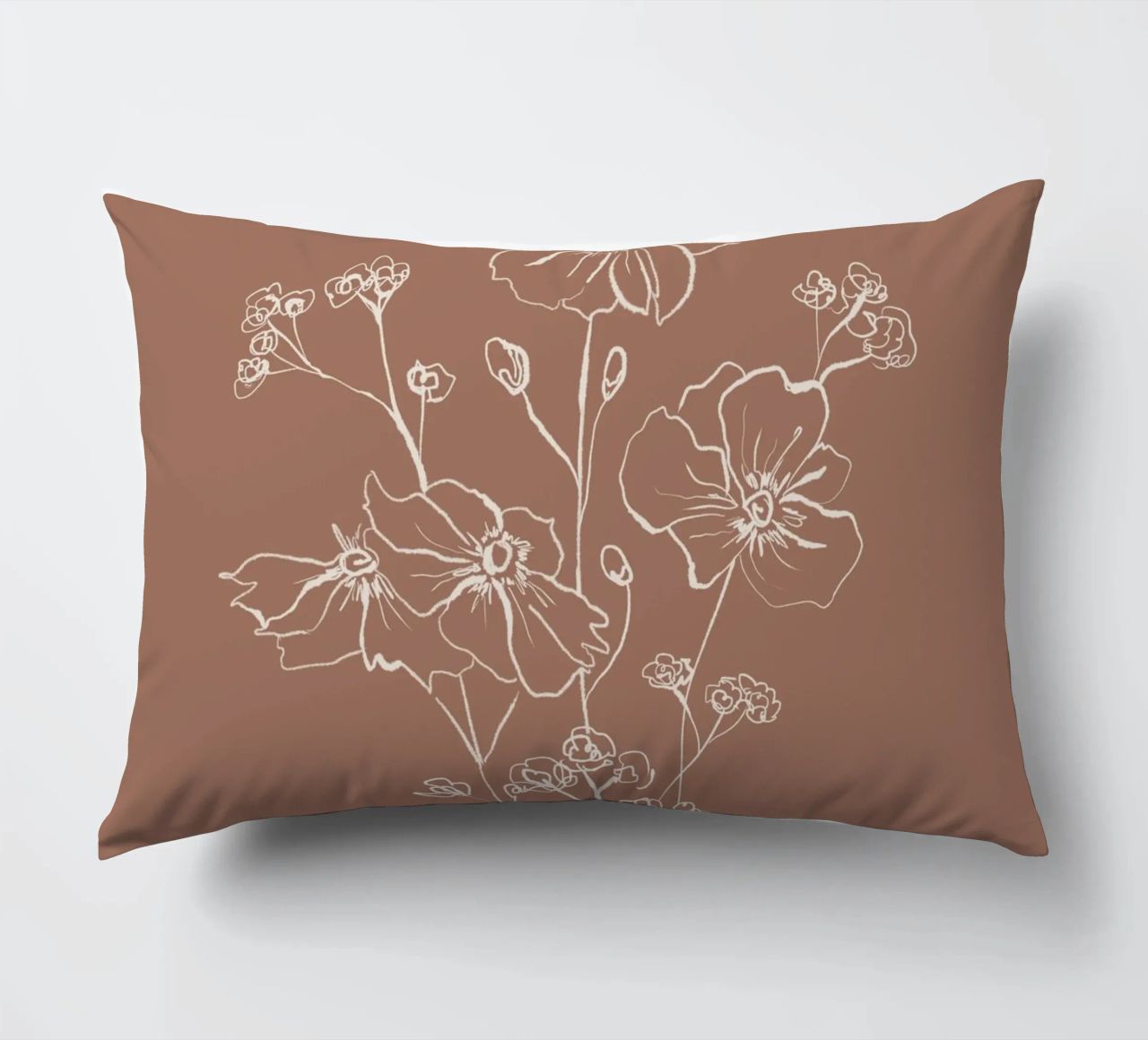 Wild Roses Bouquet - Mocha Mousse Kissen von anisillustration