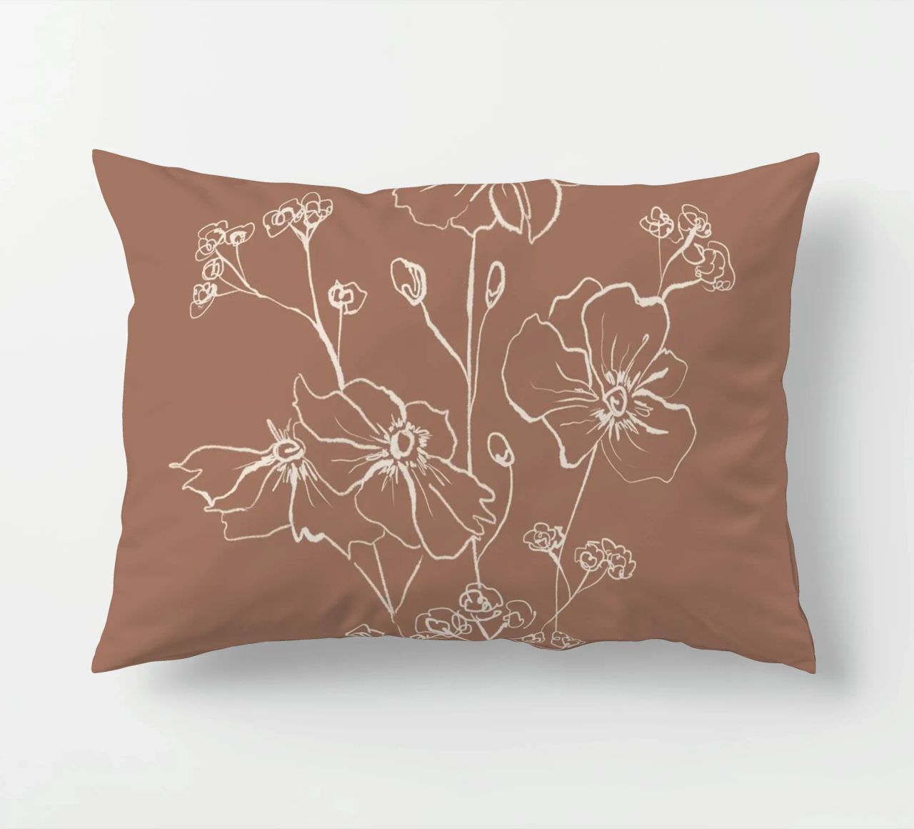 Wild Roses Bouquet - Mocha Mousse Kissen von anisillustration